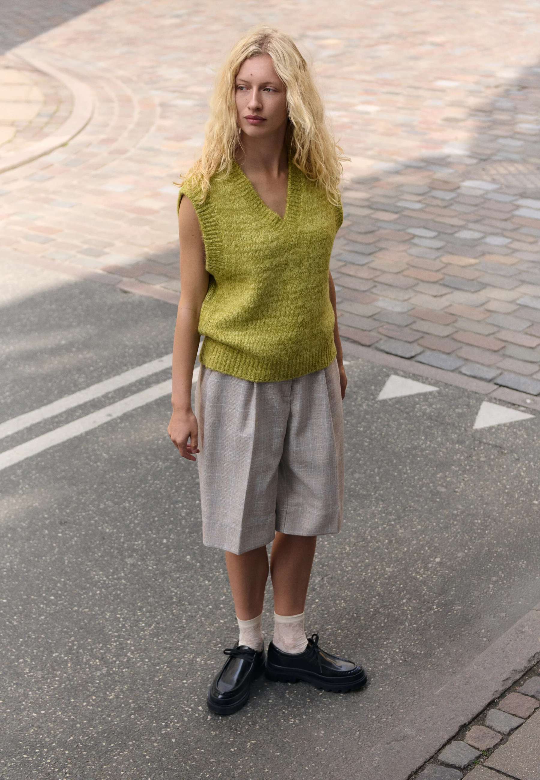 Allia-M Knitted Vest - Light Pear Melange - Image 7