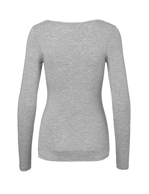 Anna Basic Top - Light Grey Melange - Image 2