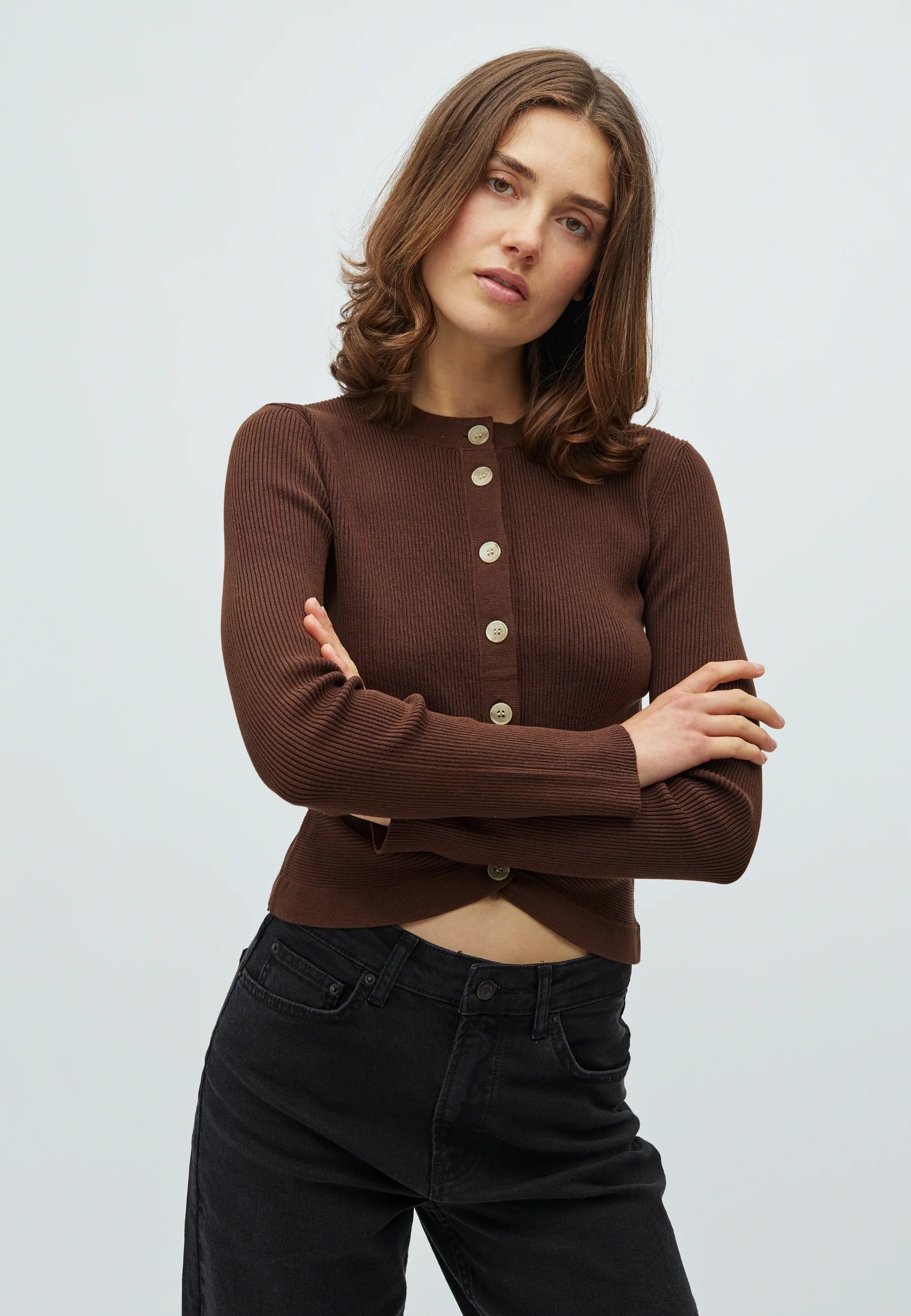 Arietty-M Cardigan - Chocolate Brown