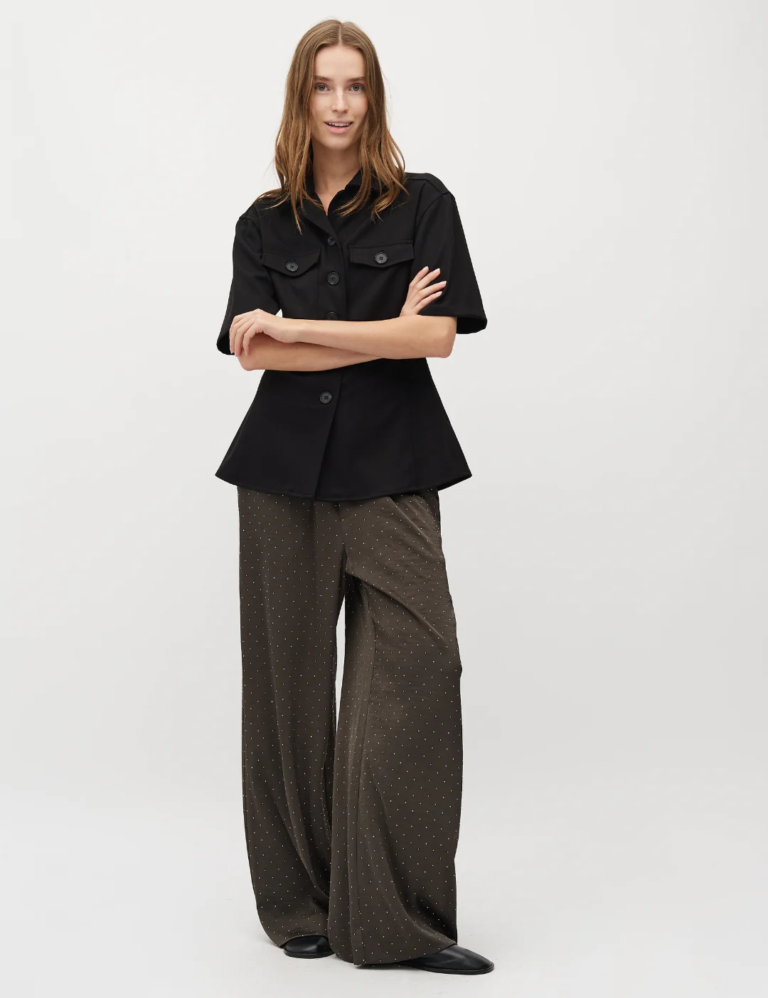 Asaka-M Satin Trousers - Dark Grey