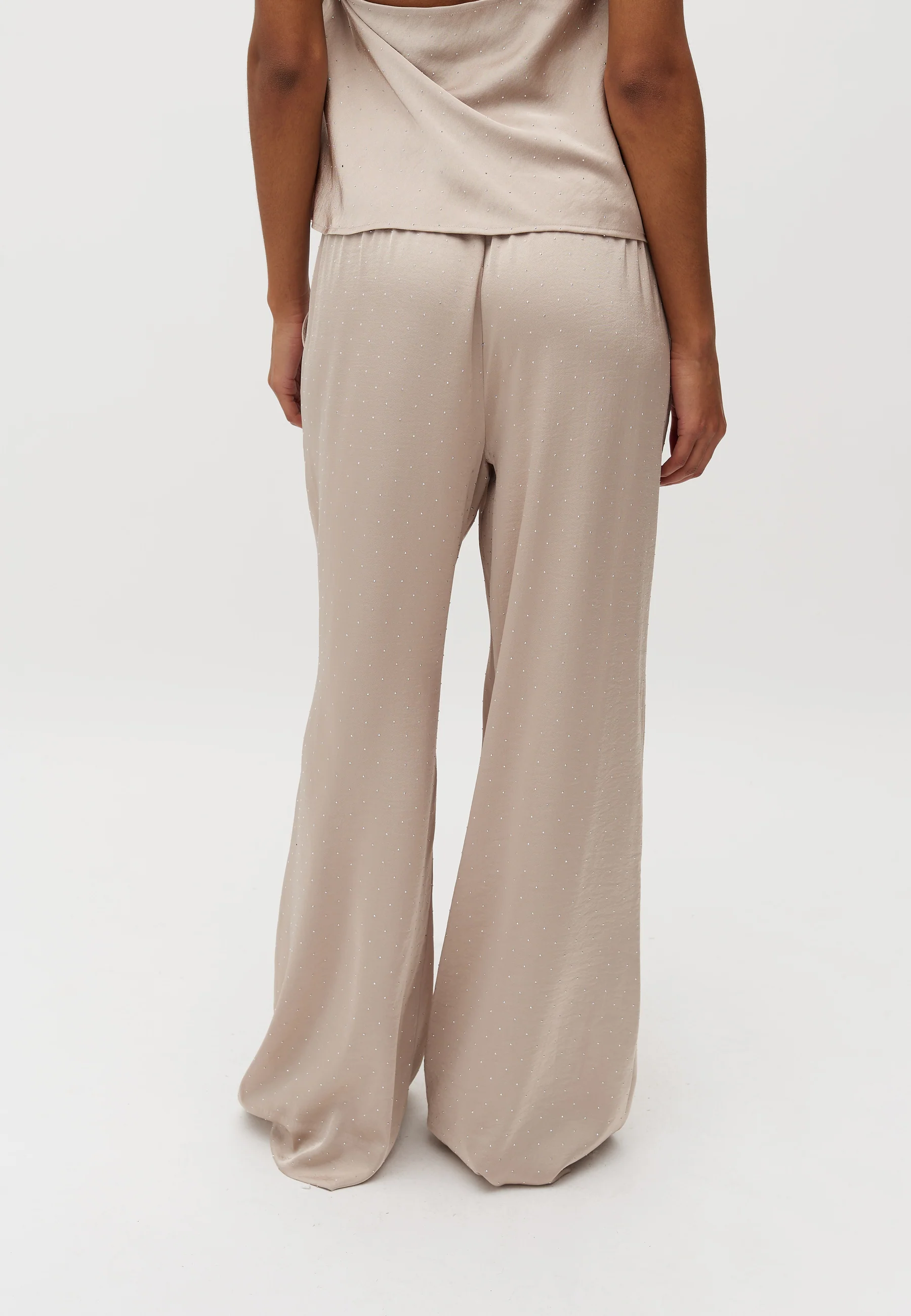 Asaka-M Satin Trousers - Light Sand - Image 4