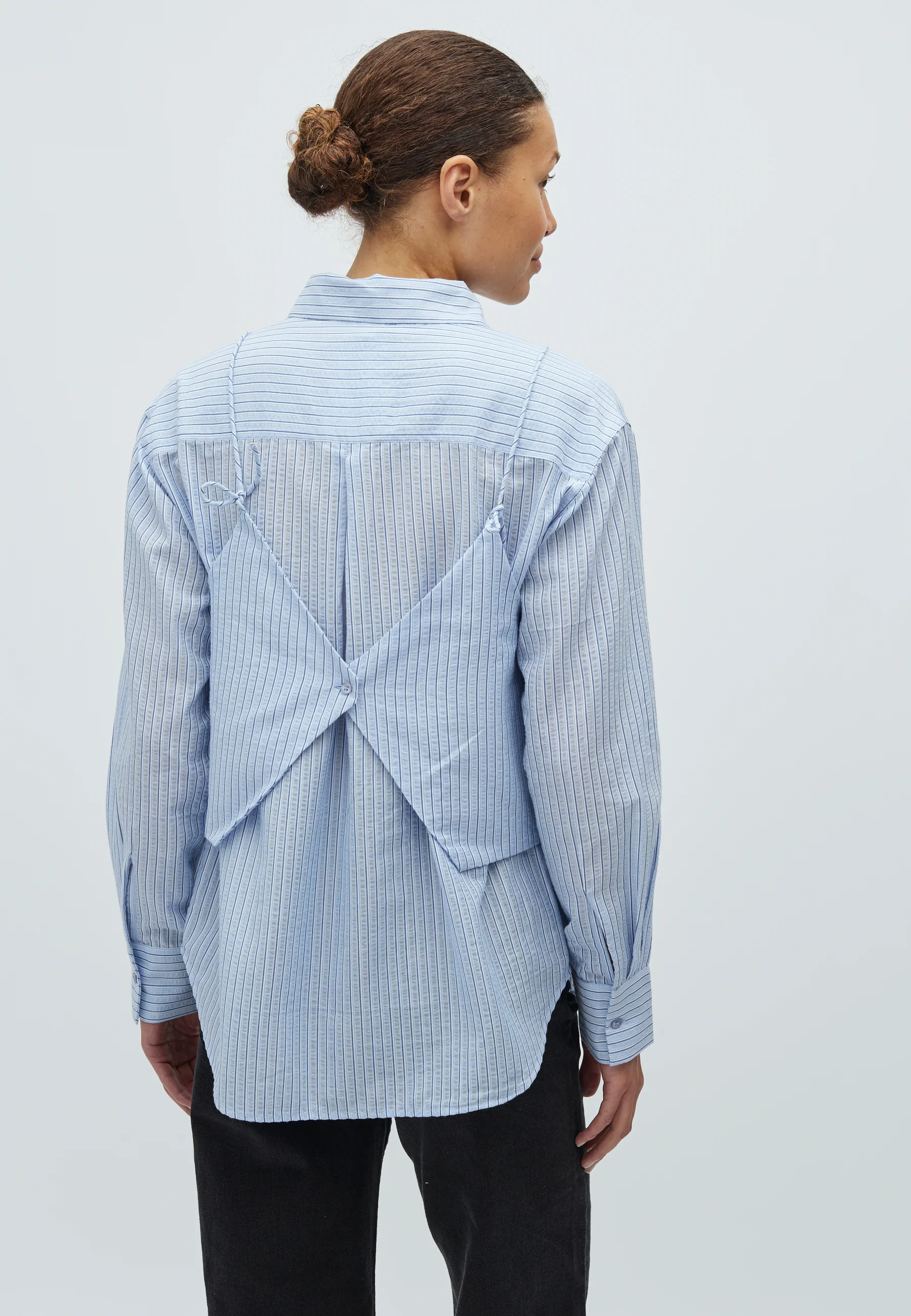 Aulora-M Shirt - Light Blue White Stripe - Image 2