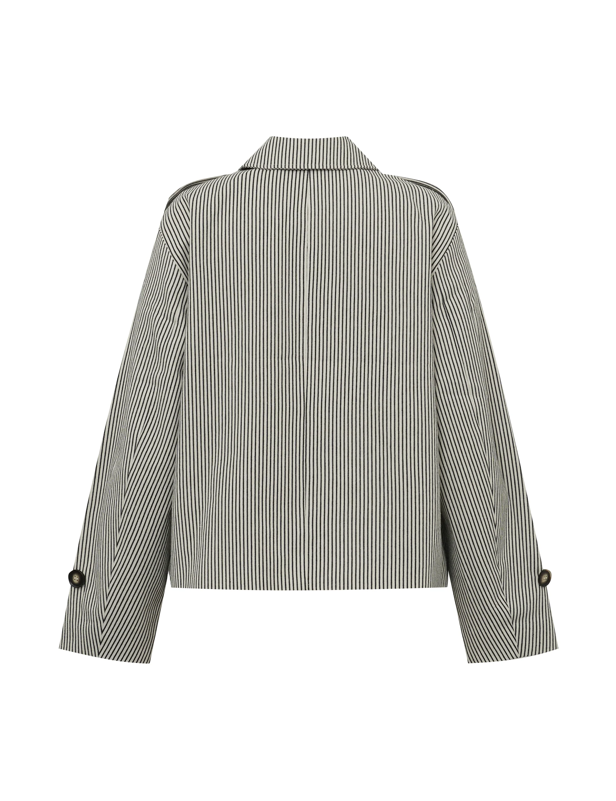 Becker-M Jacket - Black Beige Stripe - Image 2