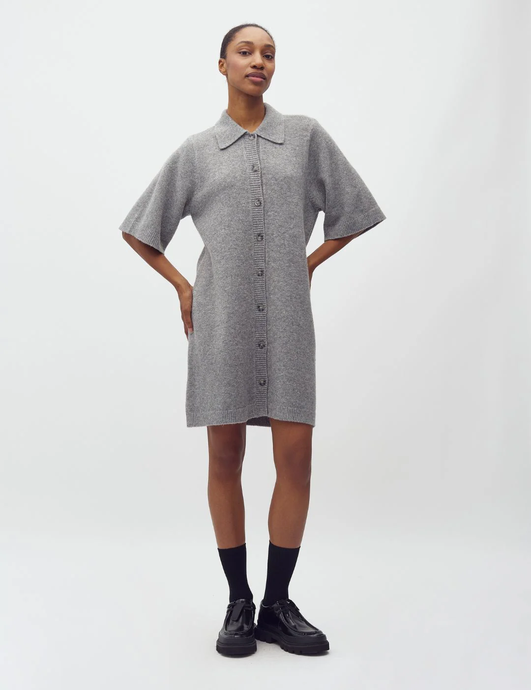 Biman-M Knit Dress - Medium Grey Melange