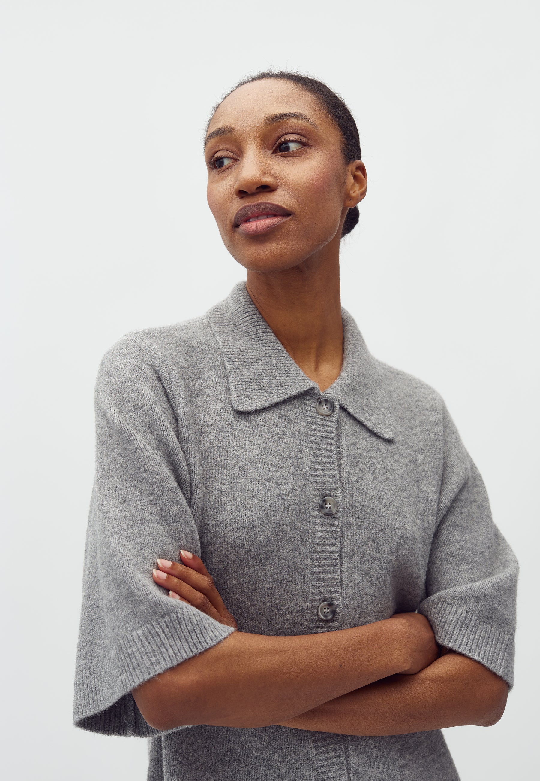 Biman-M Knit Dress - Medium Grey Melange - Image 2
