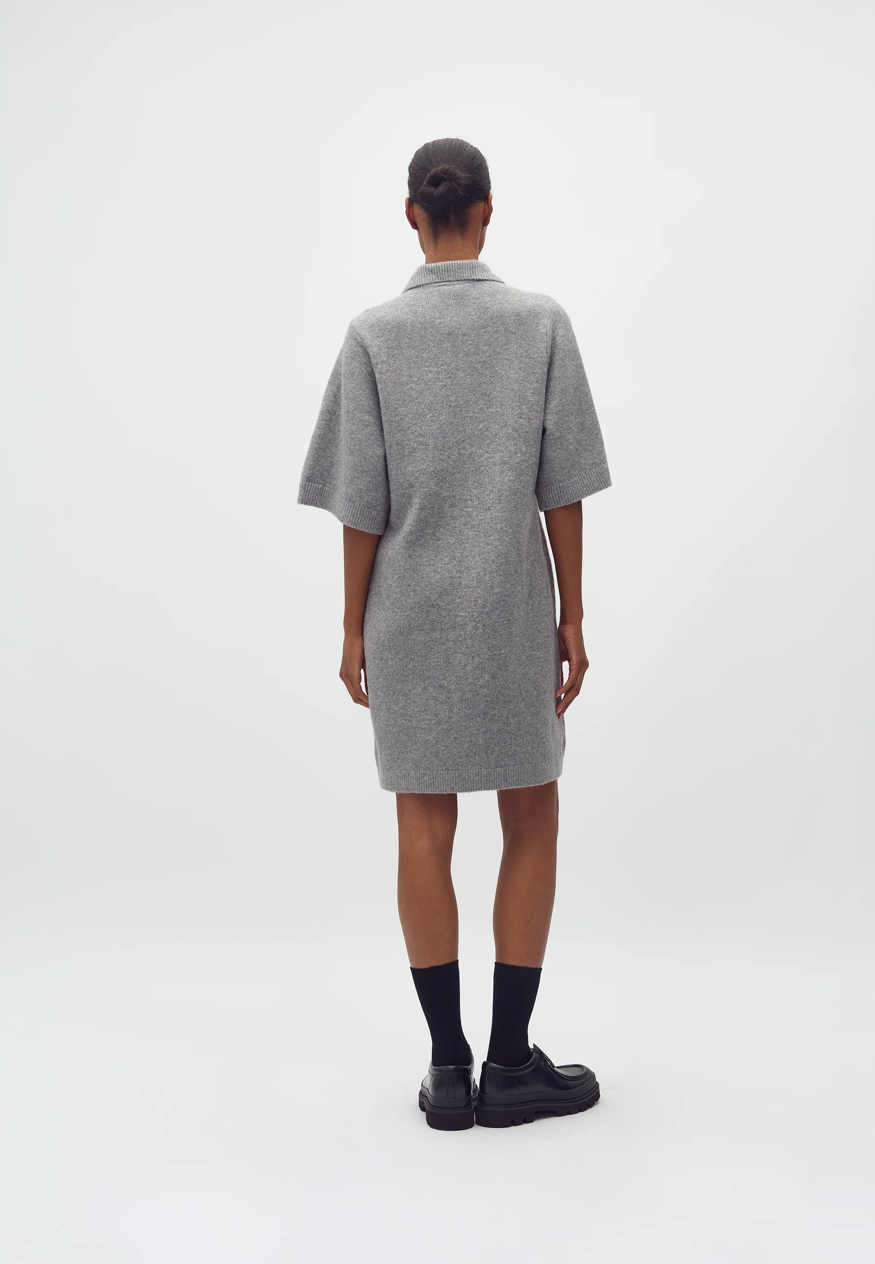 Biman-M Knit Dress - Medium Grey Melange - Image 3
