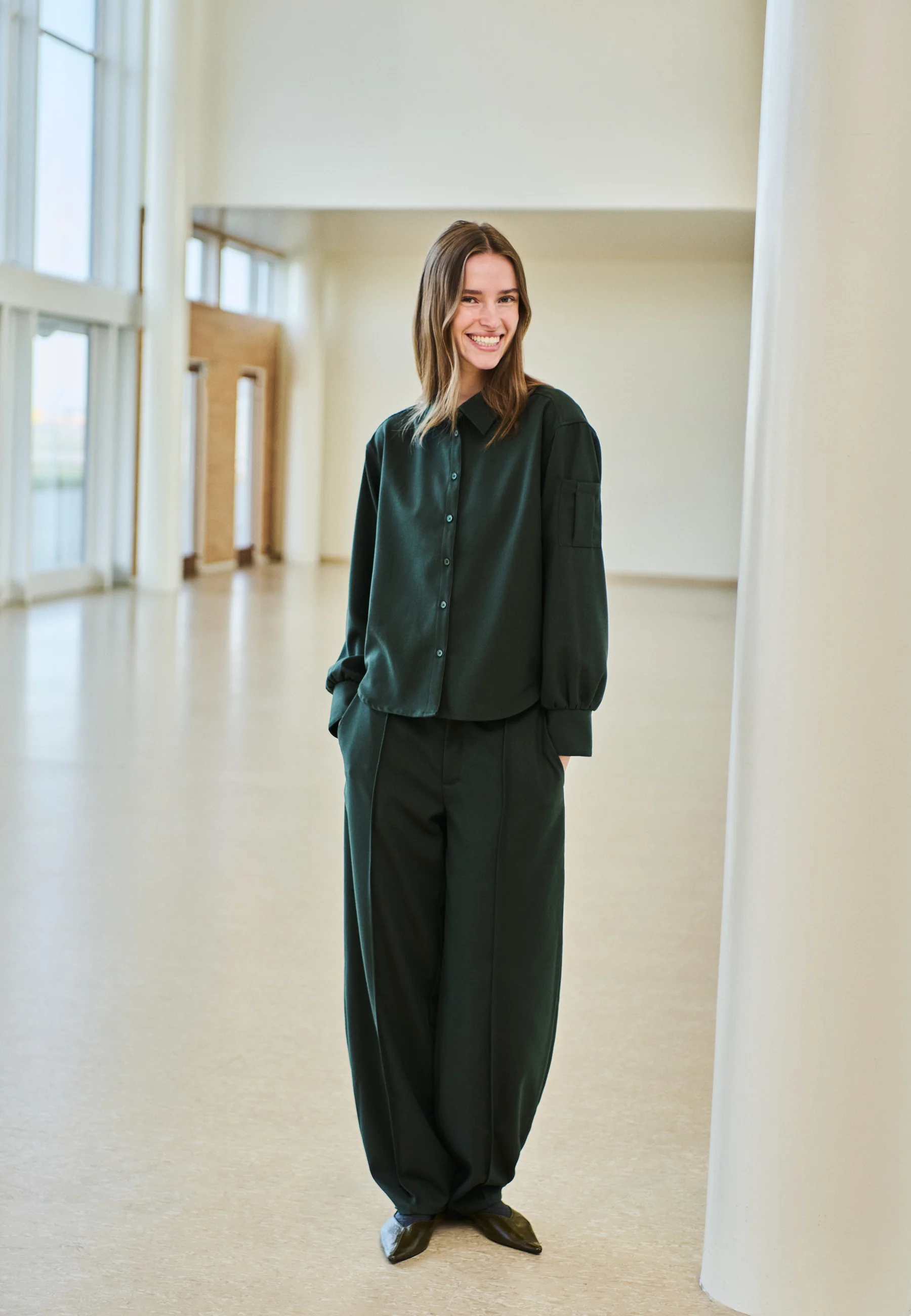 Cammia-M Shirt - Pine Green - Image 8