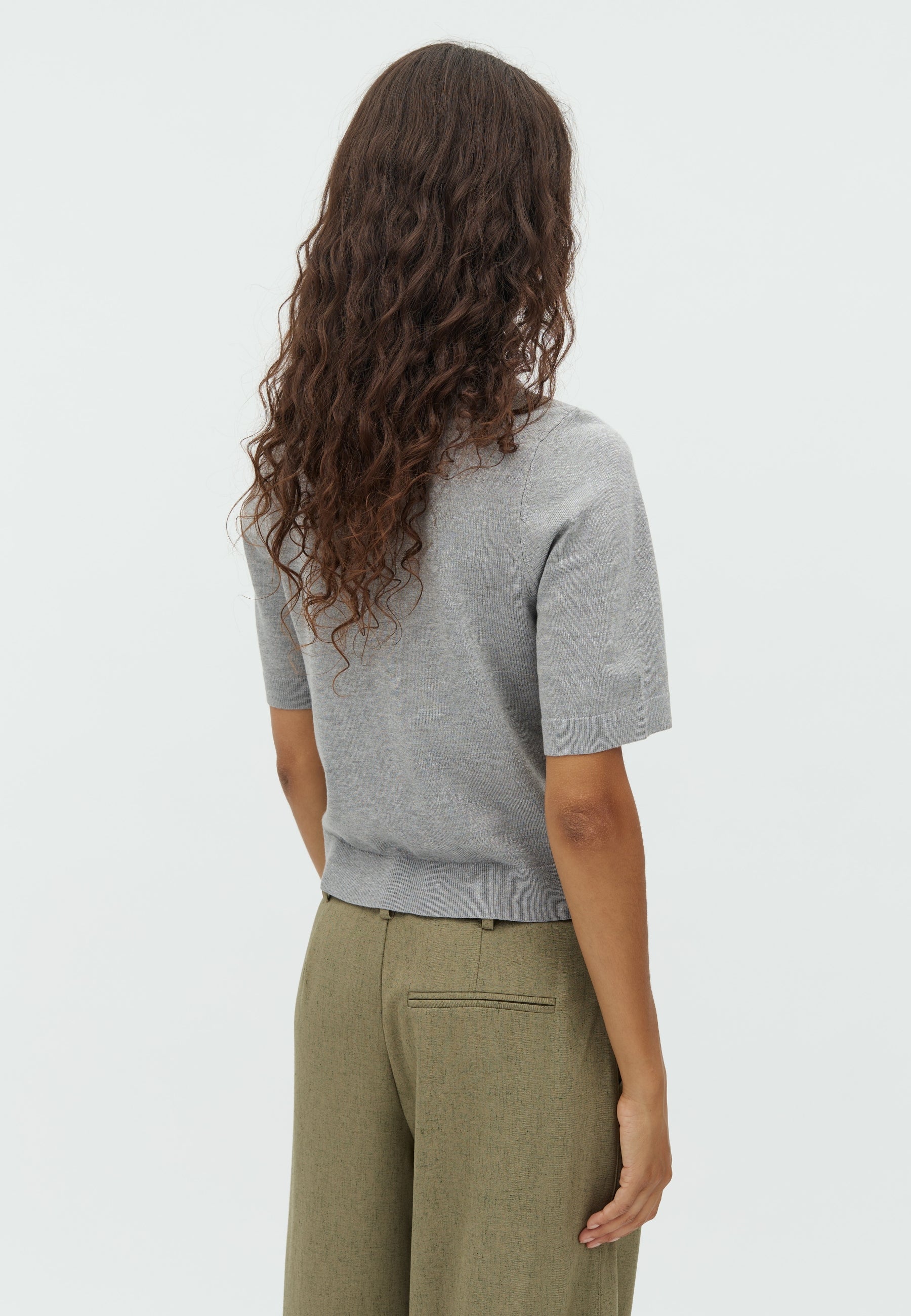 Carla-M Knit Blouse - Light Grey Melange - Image 2