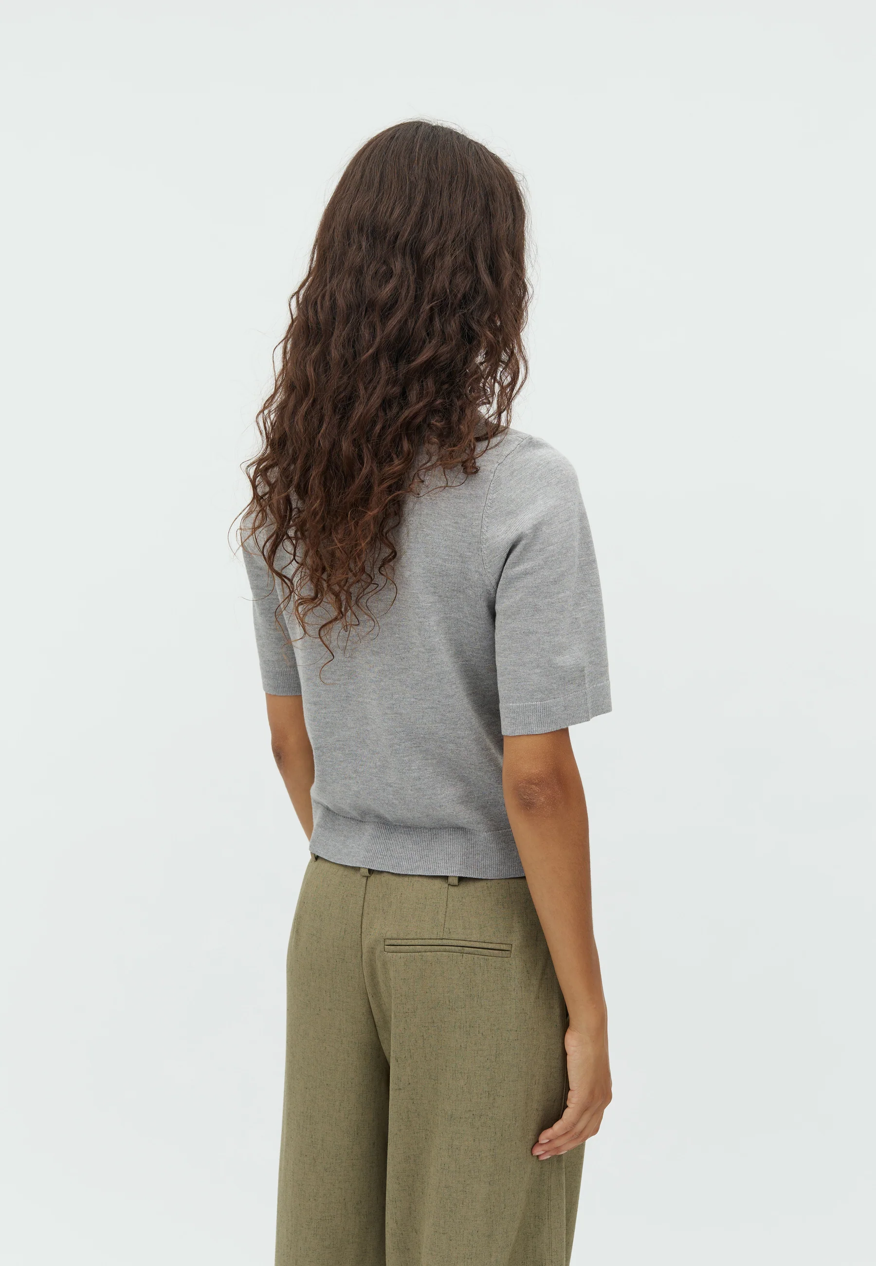 Carla-M Knit Blouse - Light Grey Melange - Image 3