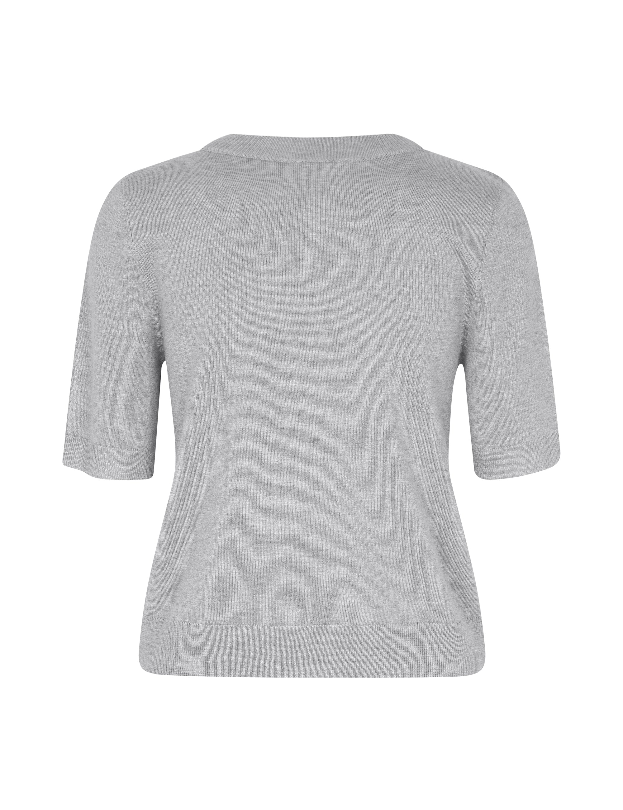 Carla-M Knit Blouse - Light Grey Melange - Image 5
