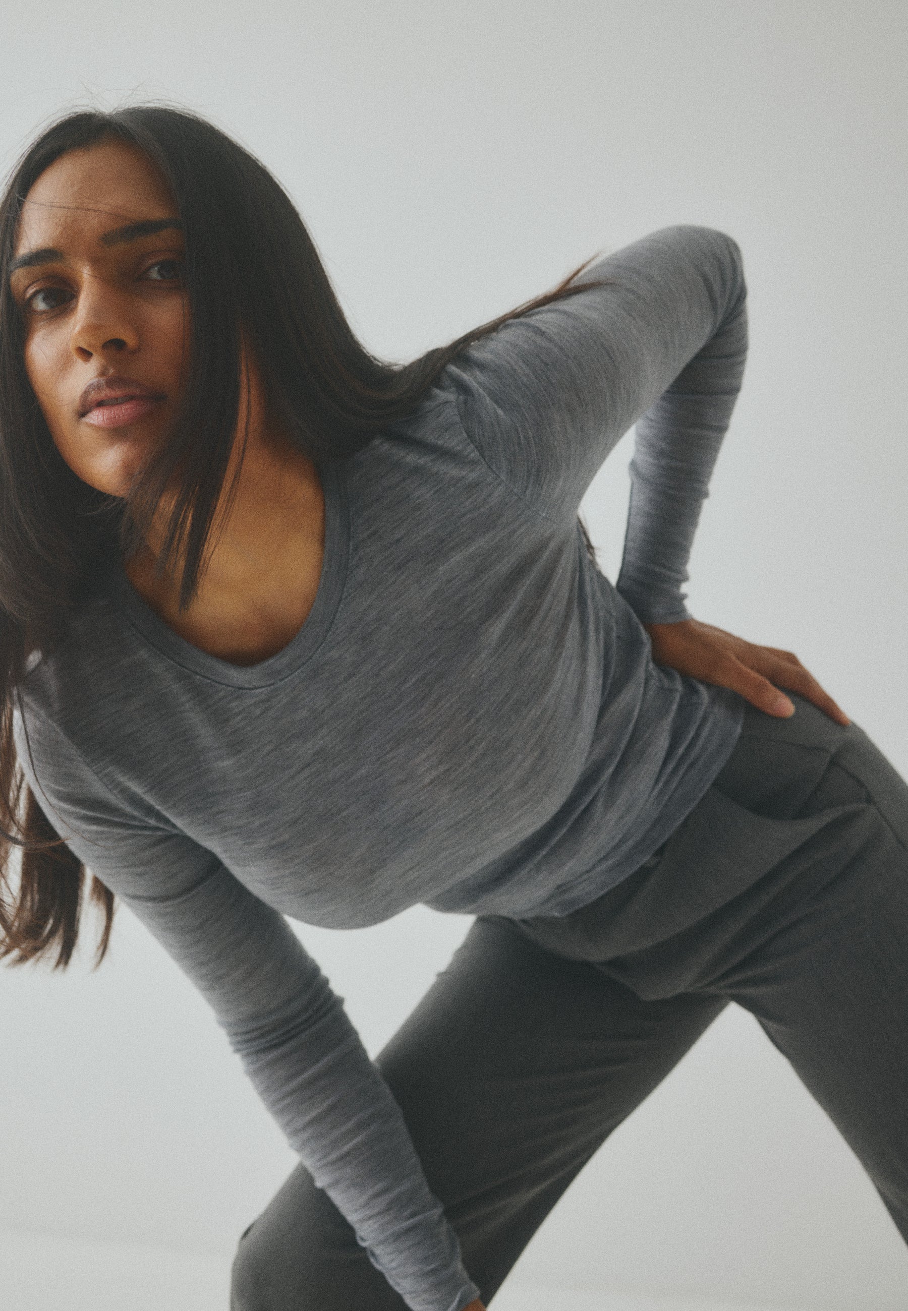 Christina-M Basic Top - Medium Grey Melange - Image 10