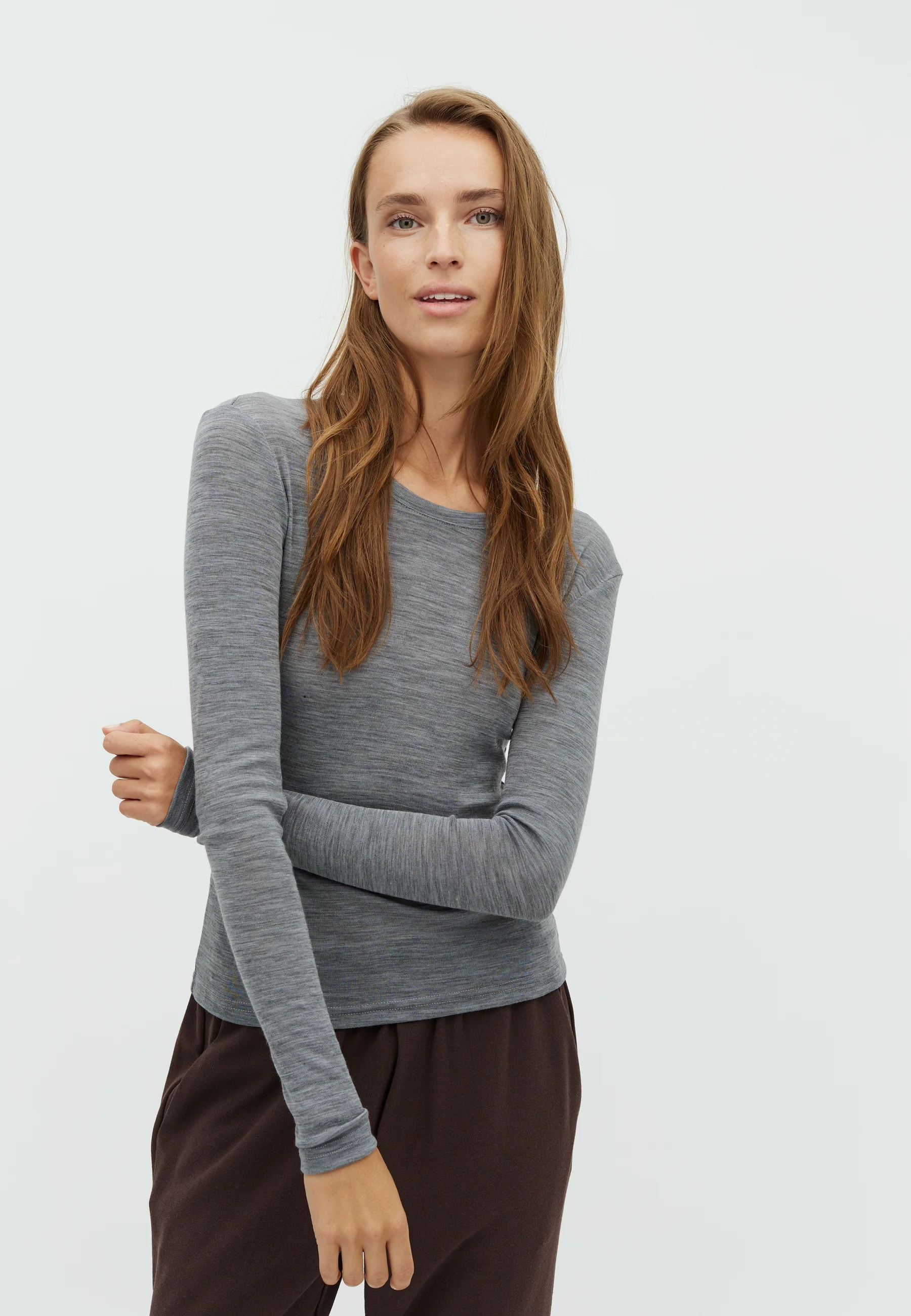 Christina-M Basic Top - Medium Grey Melange - Image 4