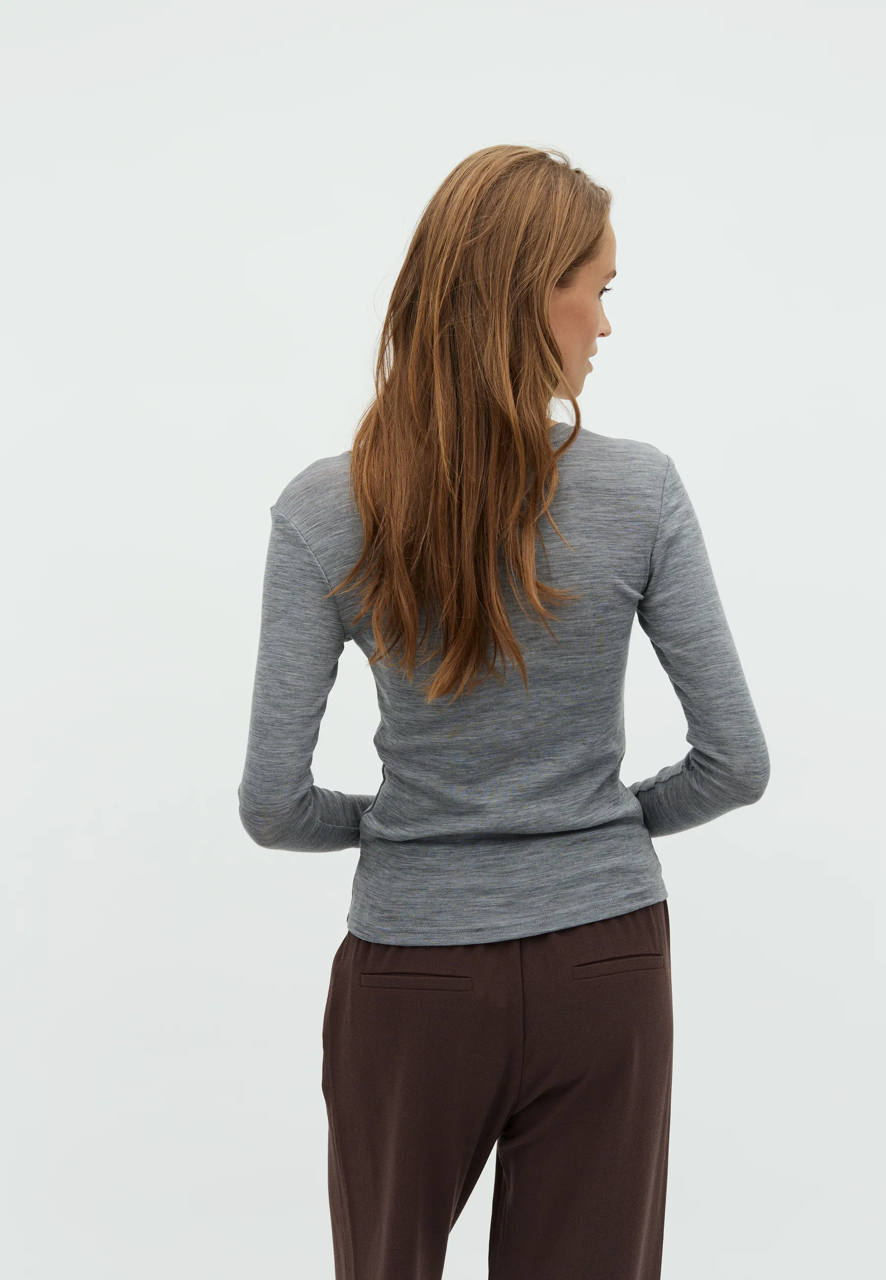 Christina-M Basic Top - Medium Grey Melange - Image 6