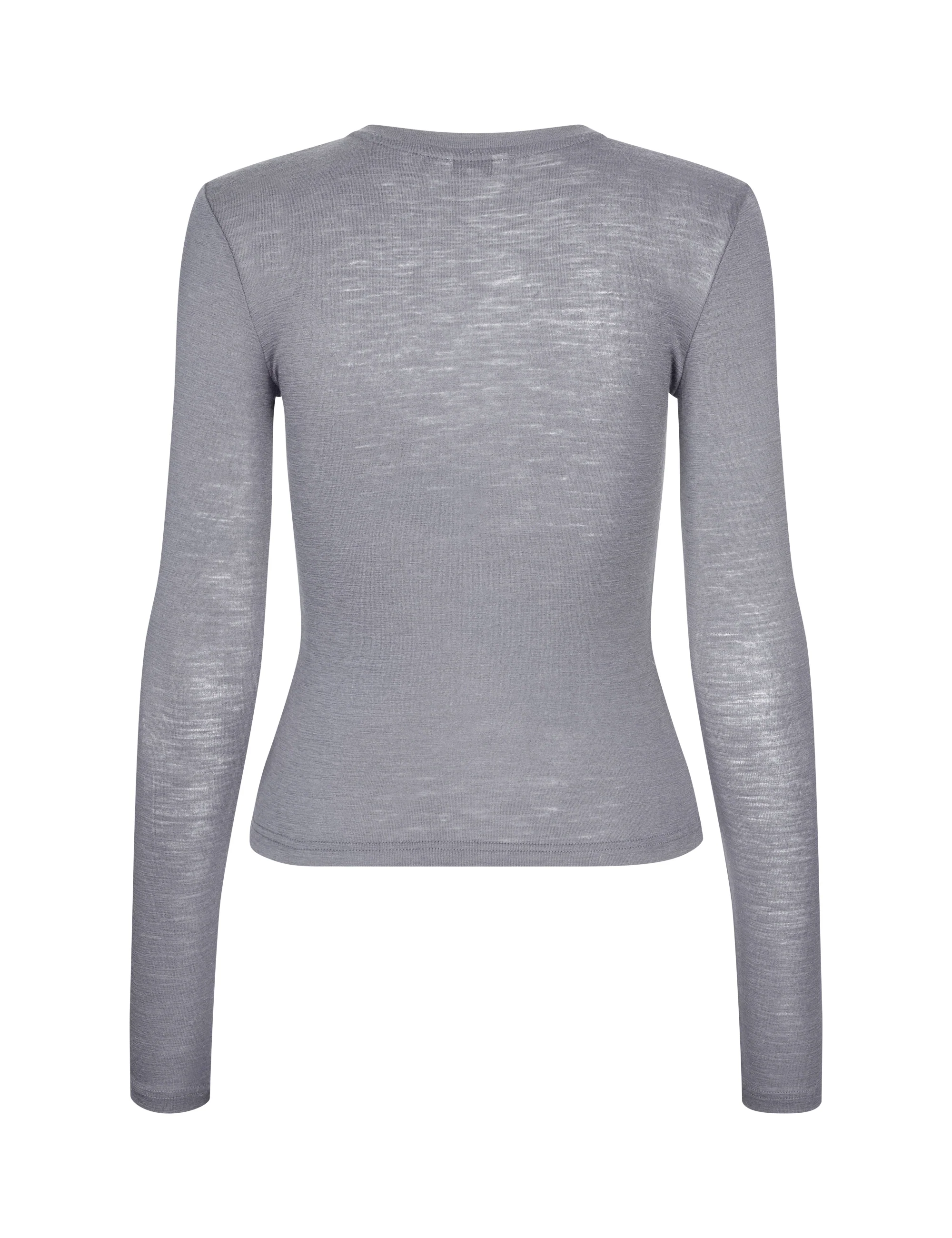 Christina-M Basic Top - Medium Grey Melange - Image 8