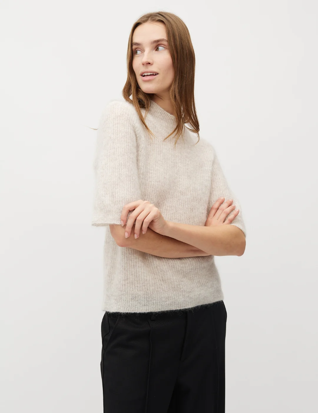 Clara Crew-M Sweater - Oat Melange