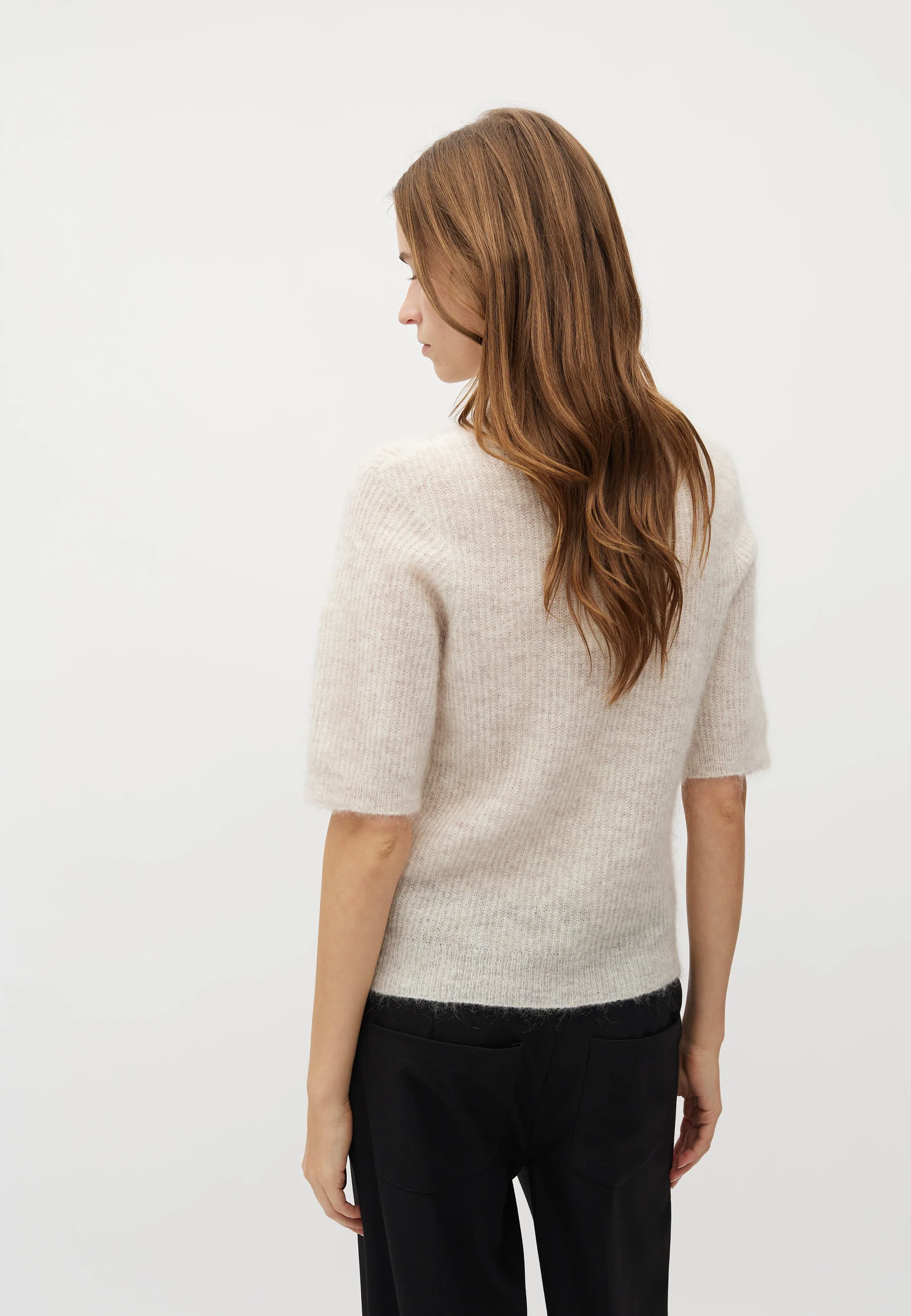 Clara Crew-M Sweater - Oat Melange - Image 3