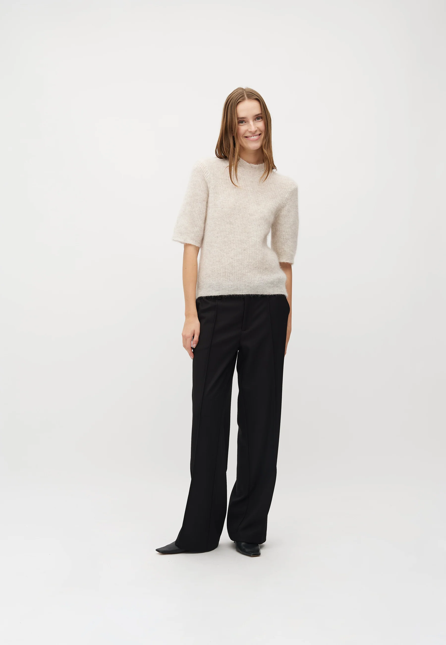 Clara Crew-M Sweater - Oat Melange - Image 4