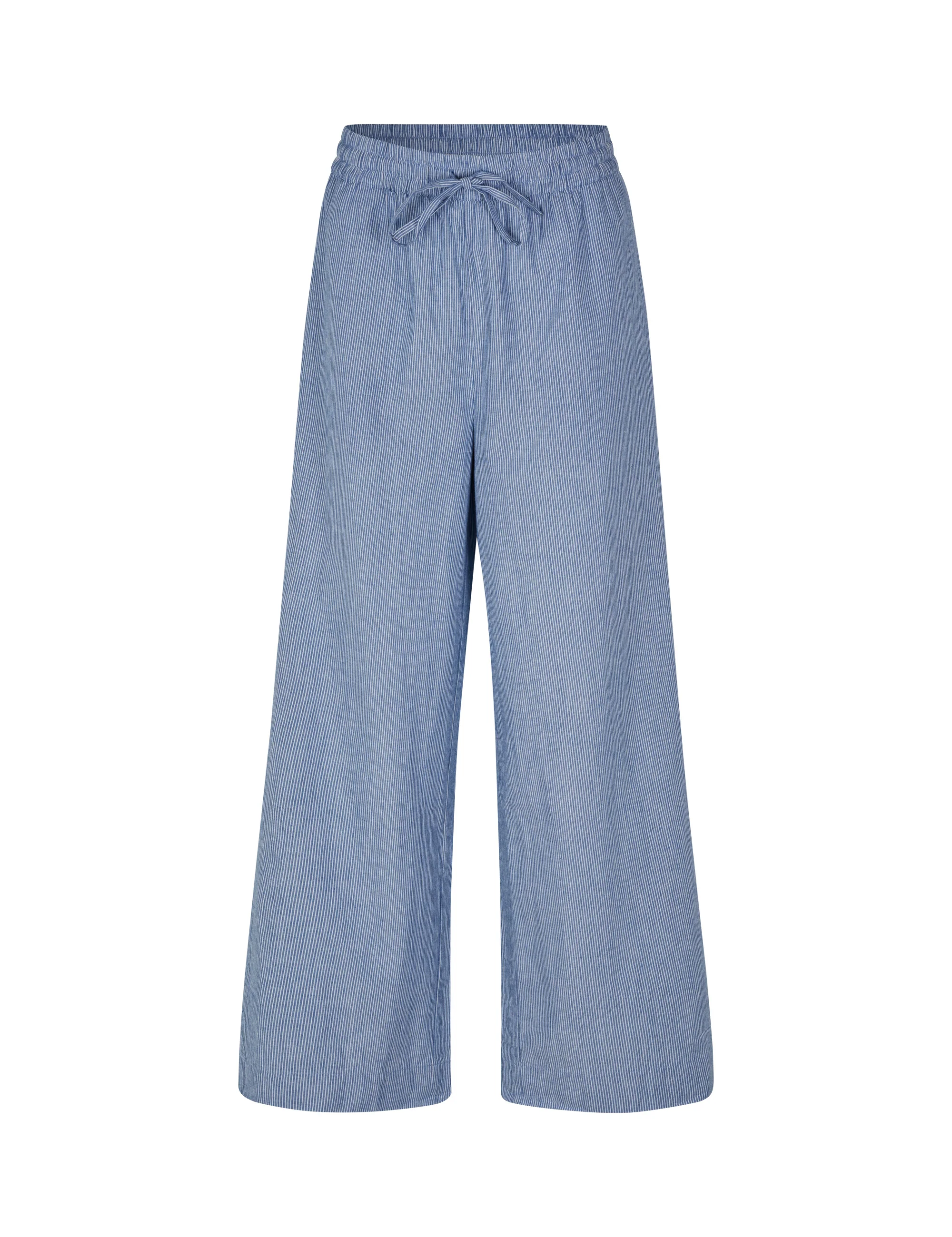 Clari-M Trousers - Blue White Stripe