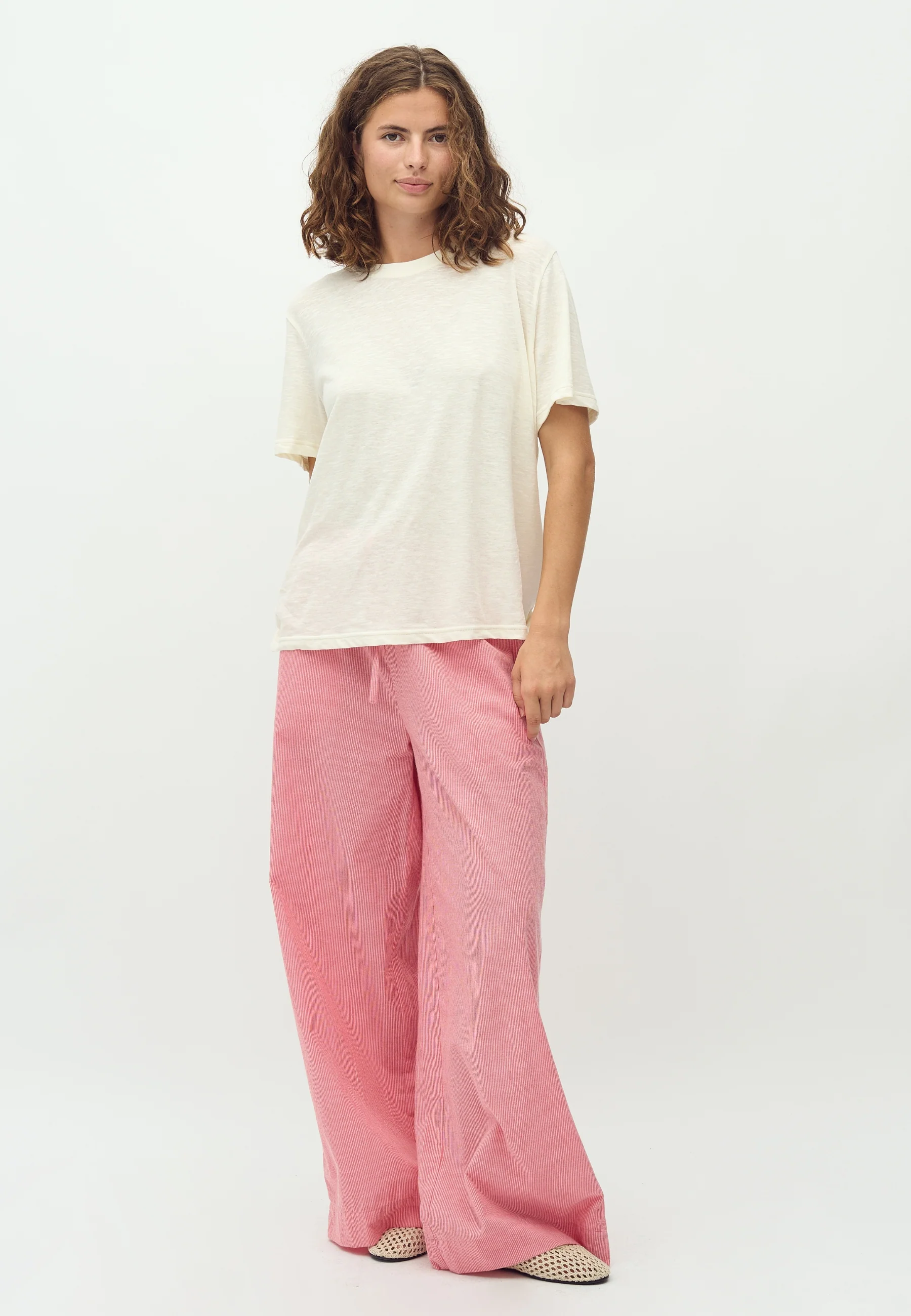 Clari-M Trousers - Pink Red Stripe