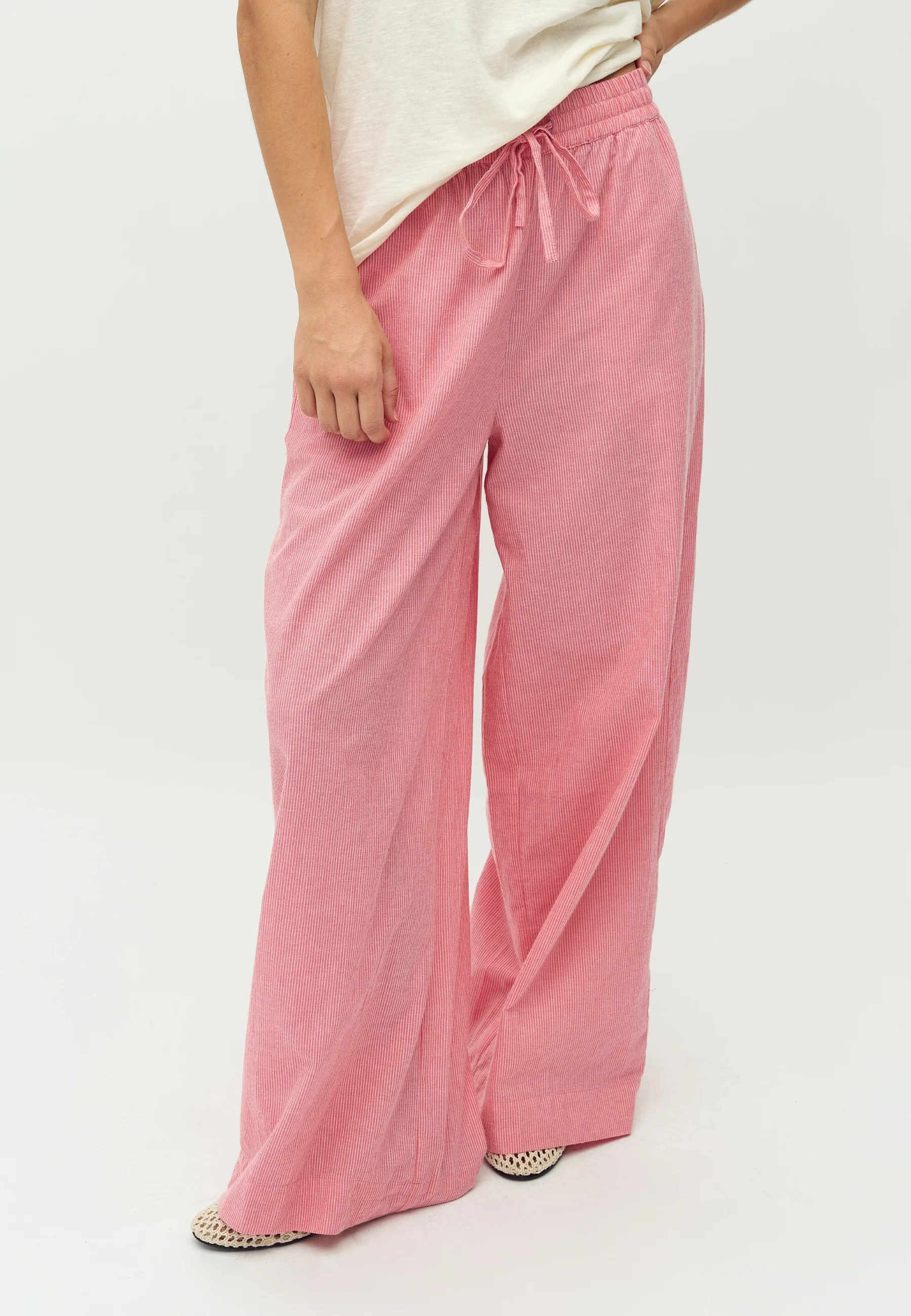 Clari-M Trousers - Pink Red Stripe - Image 2