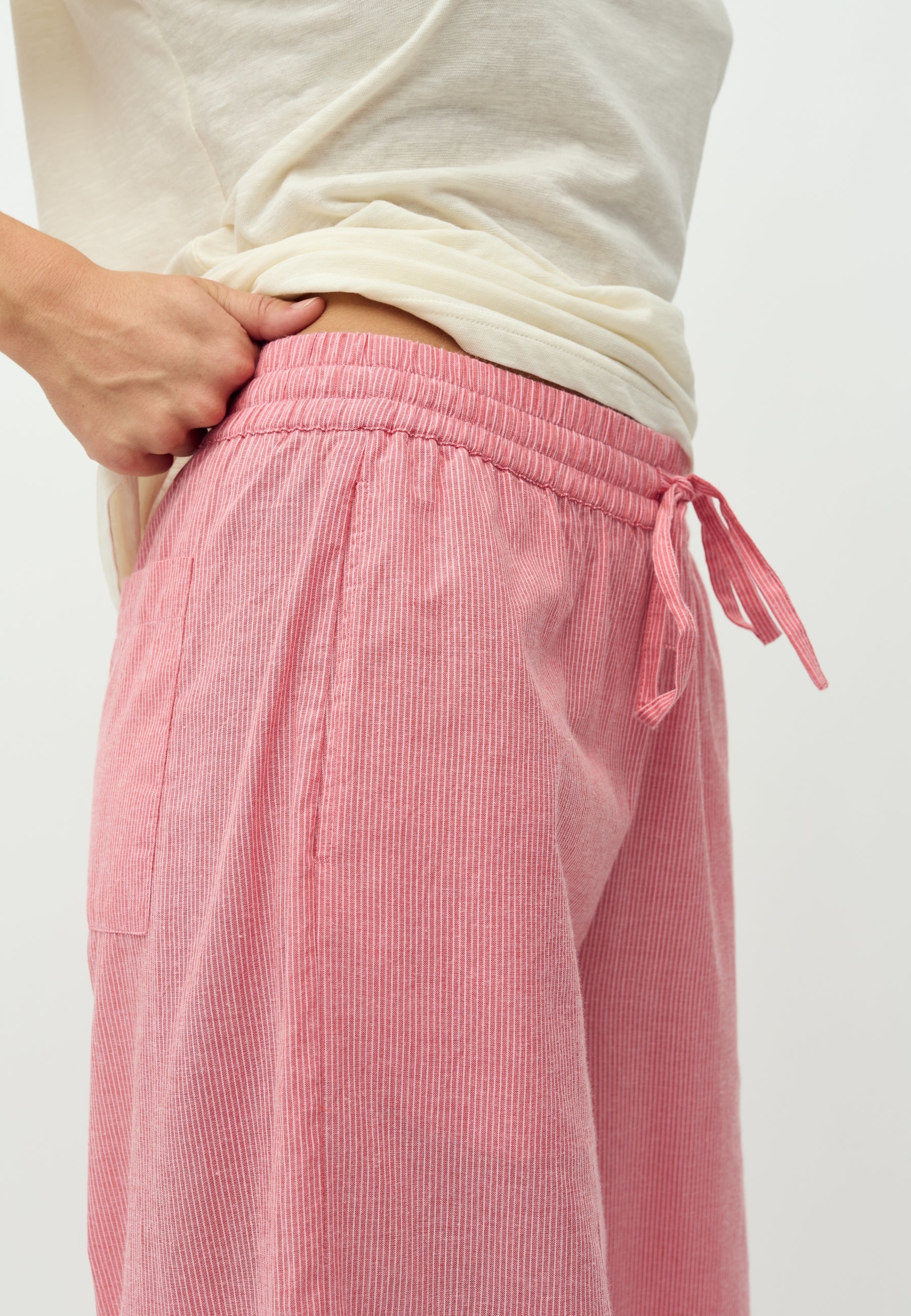 Clari-M Trousers - Pink Red Stripe - Image 3