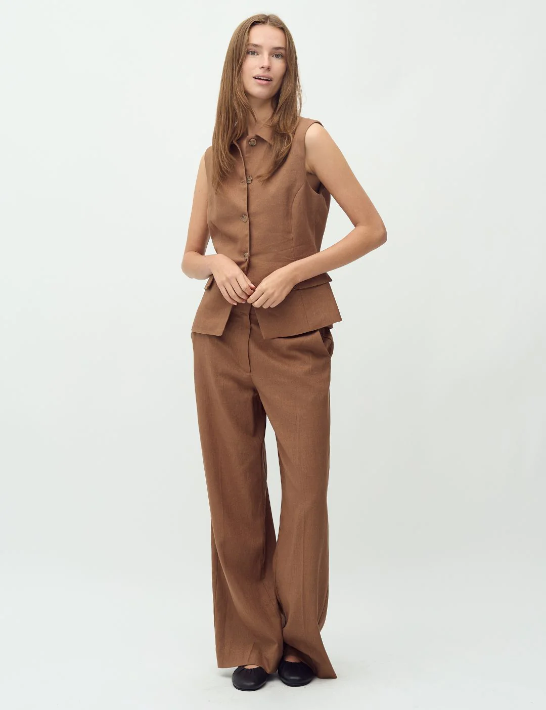 Cristiana Long-M Trousers - Coca Mocha