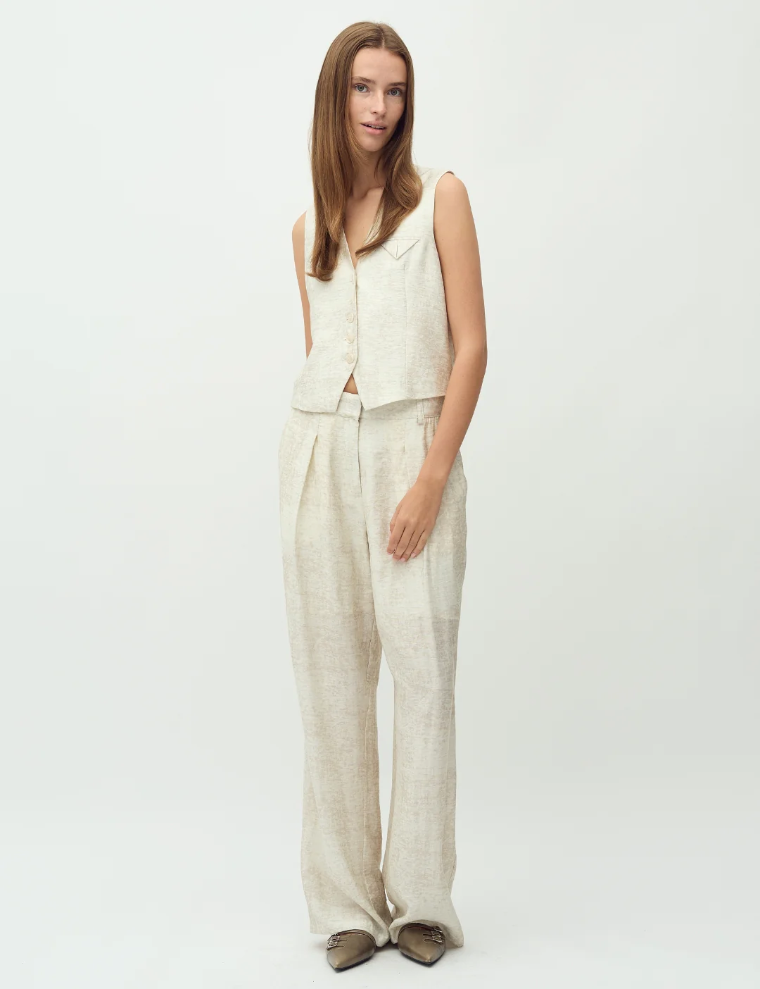 Cristiana Long-M Trousers - Oyster Valana Print
