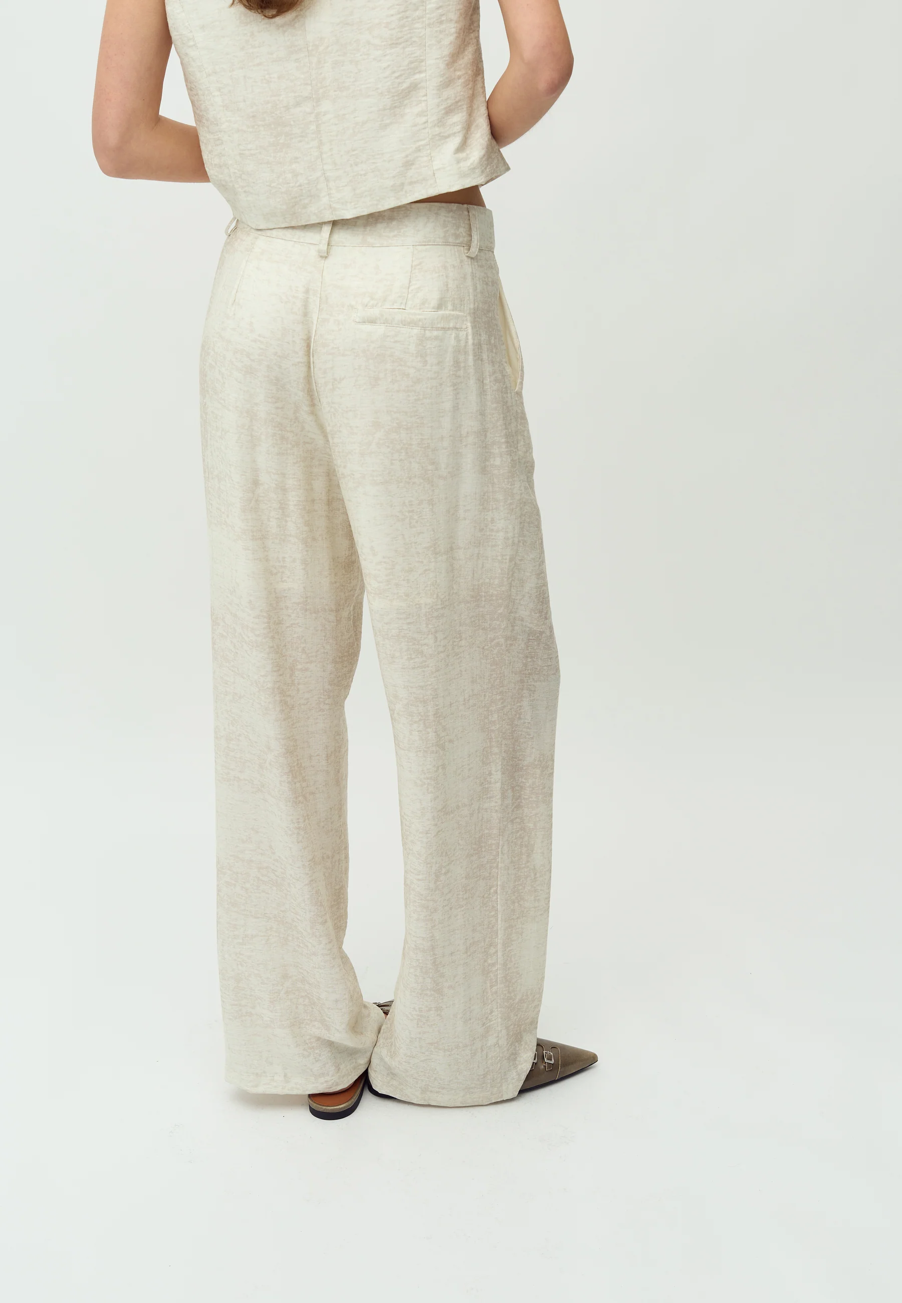 Cristiana Long-M Trousers - Oyster Valana Print - Image 3