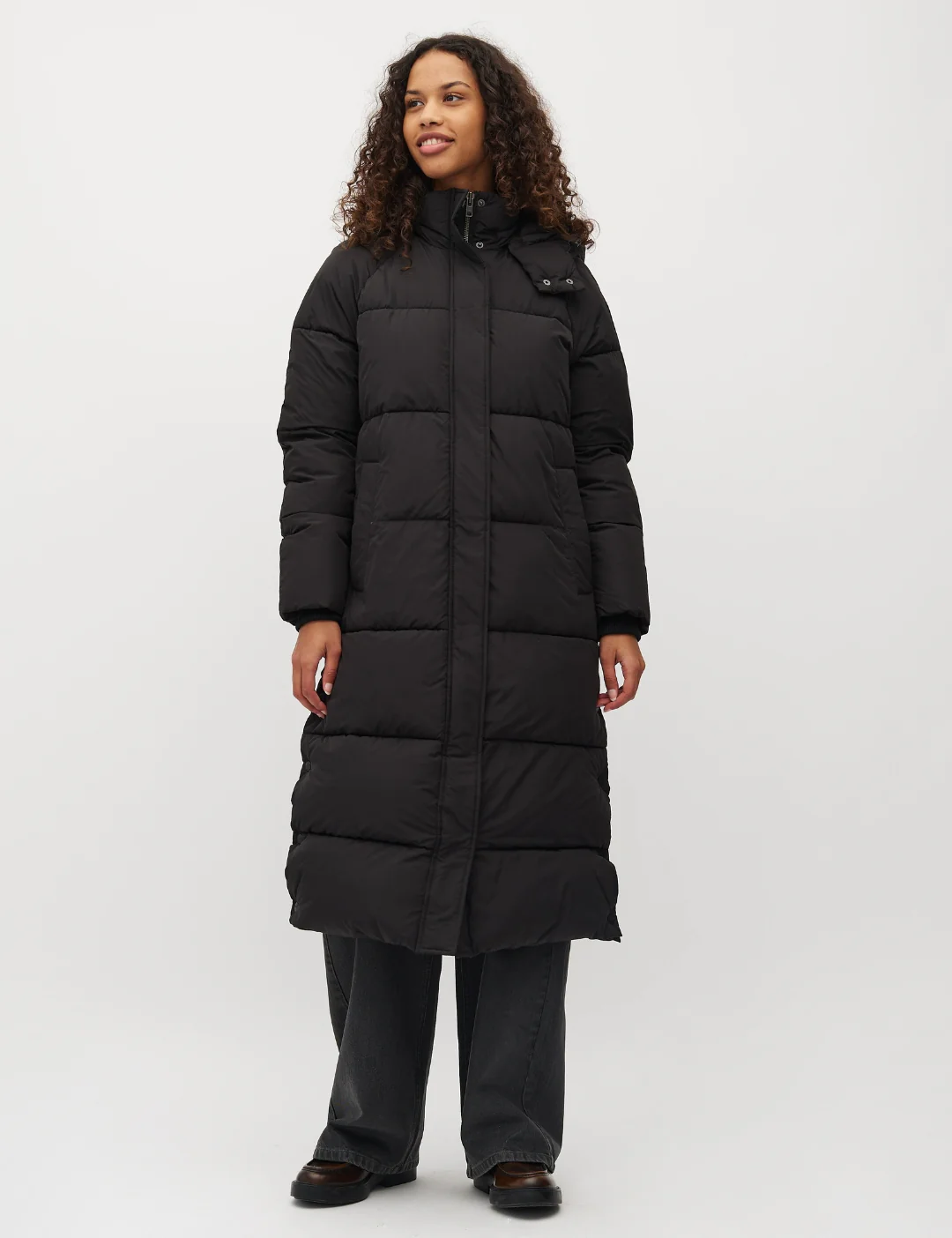 Ela Slit Puffer Jacket - Black