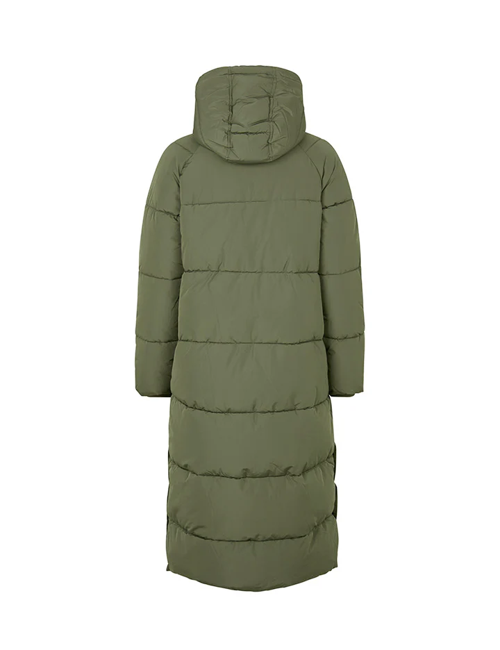 Ela Slit Puffer Jacket - Warm Olive - Image 5