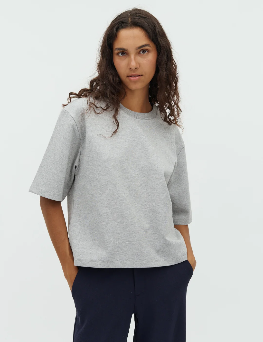 Emrys-M T-shirt - Light Grey Melange