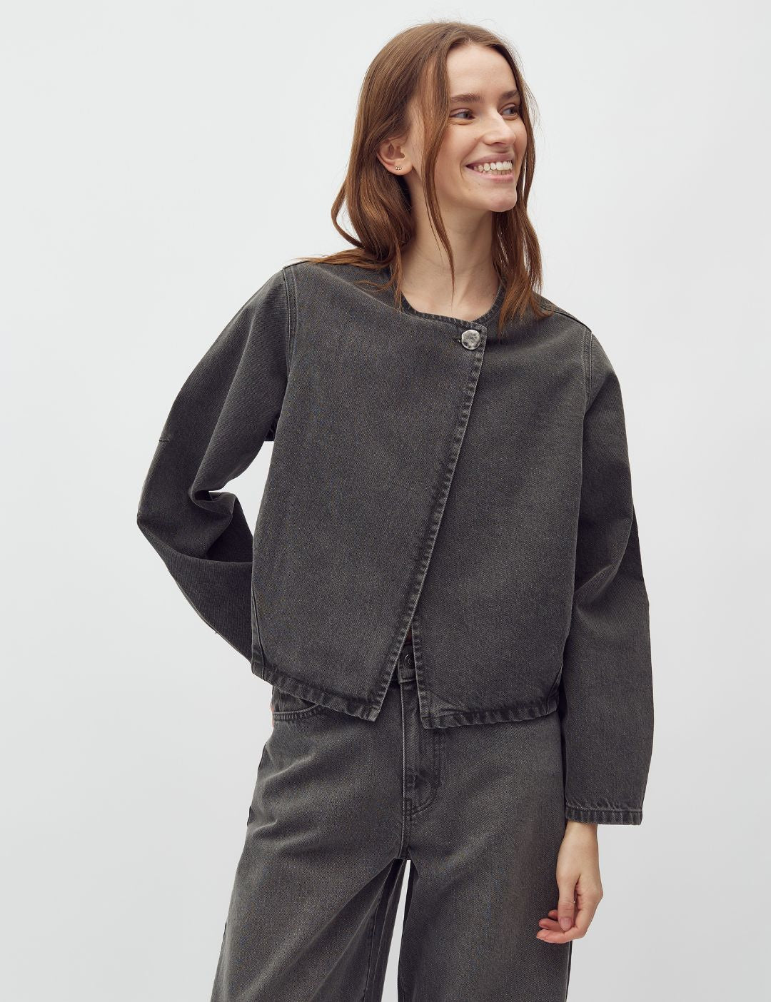 Exana-M Denim blouse - Khaki Green Wash
