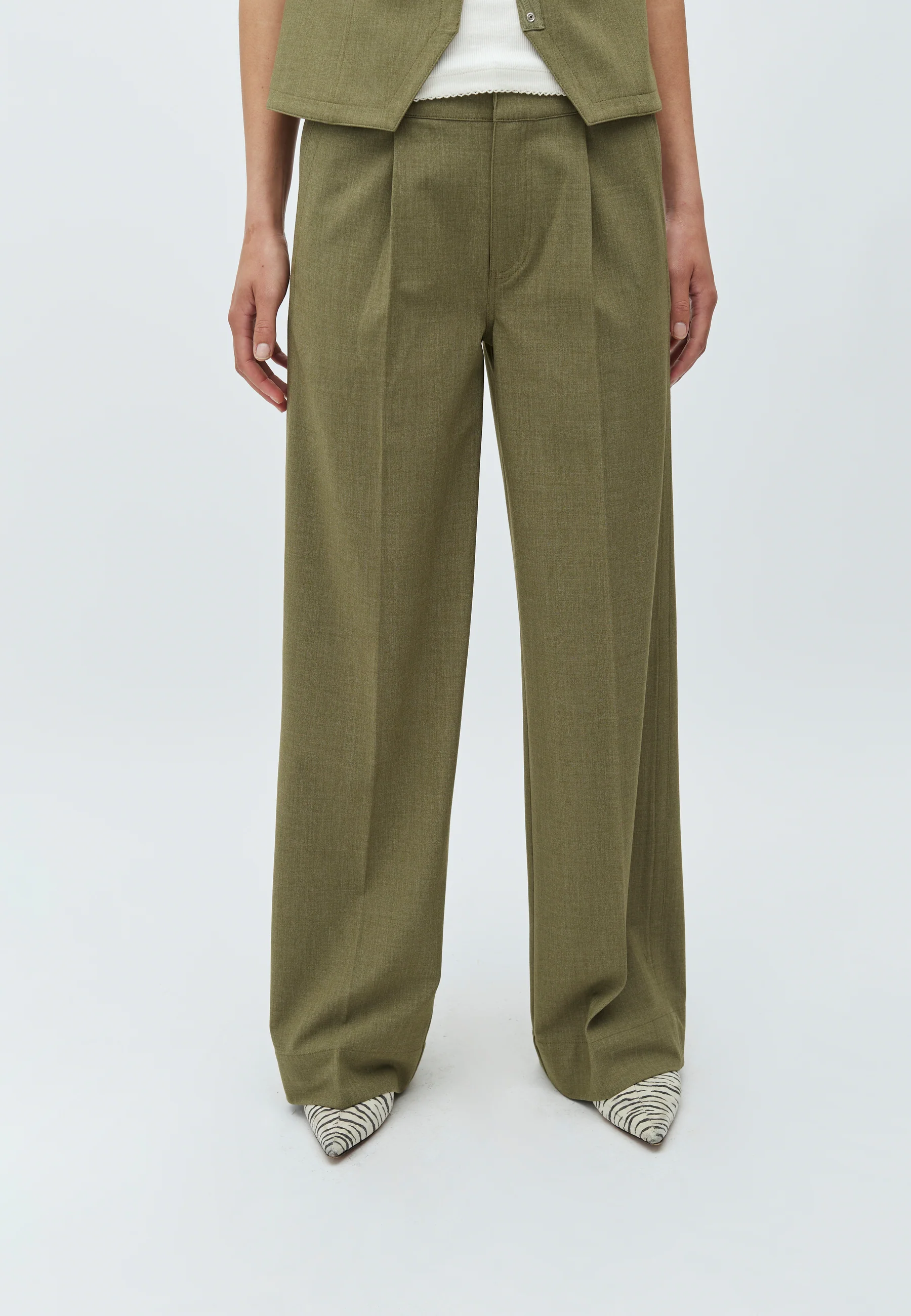 Farin-M Pants - Dusty Olive Melange - Image 2