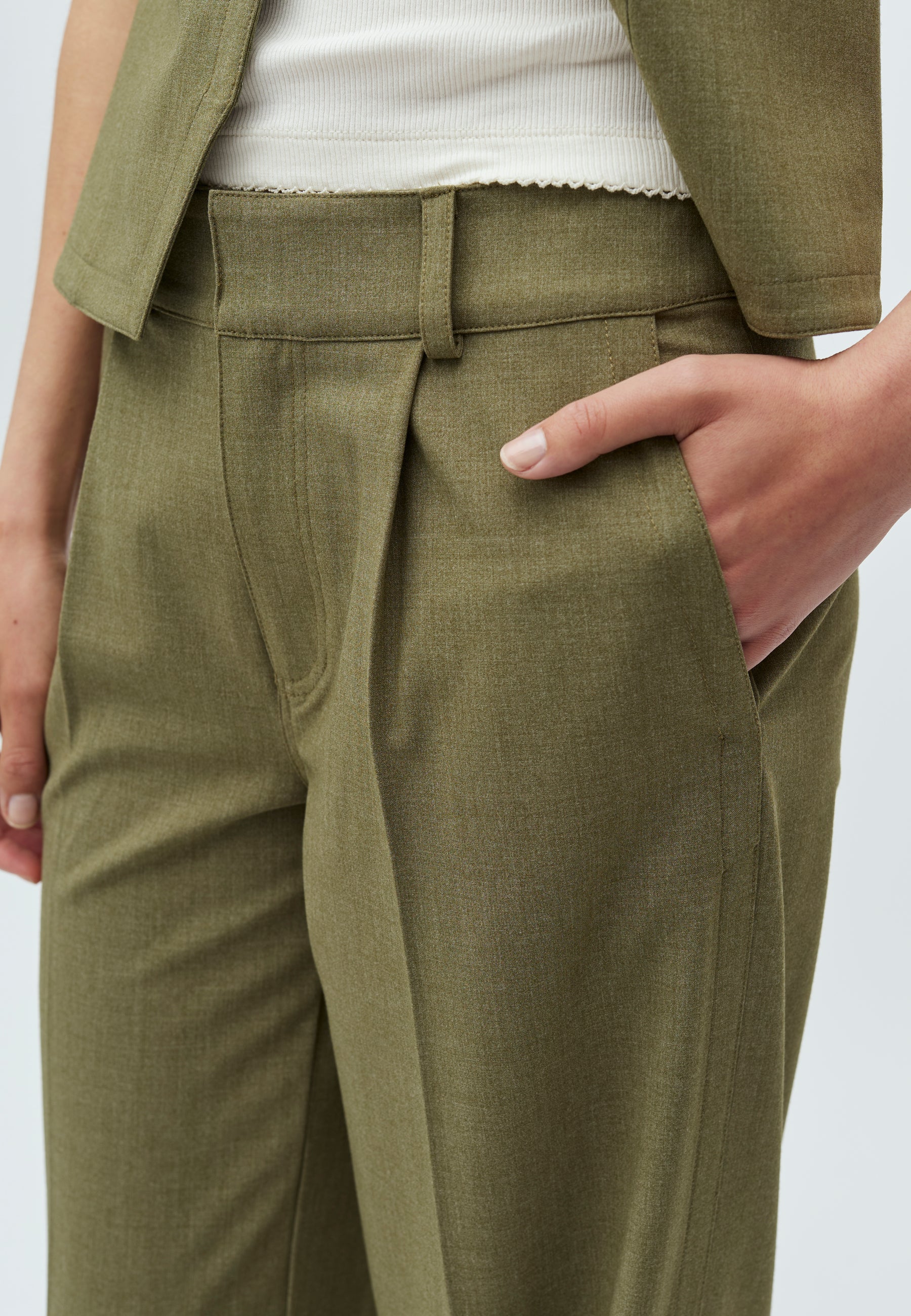 Farin-M Pants - Dusty Olive Melange - Image 4