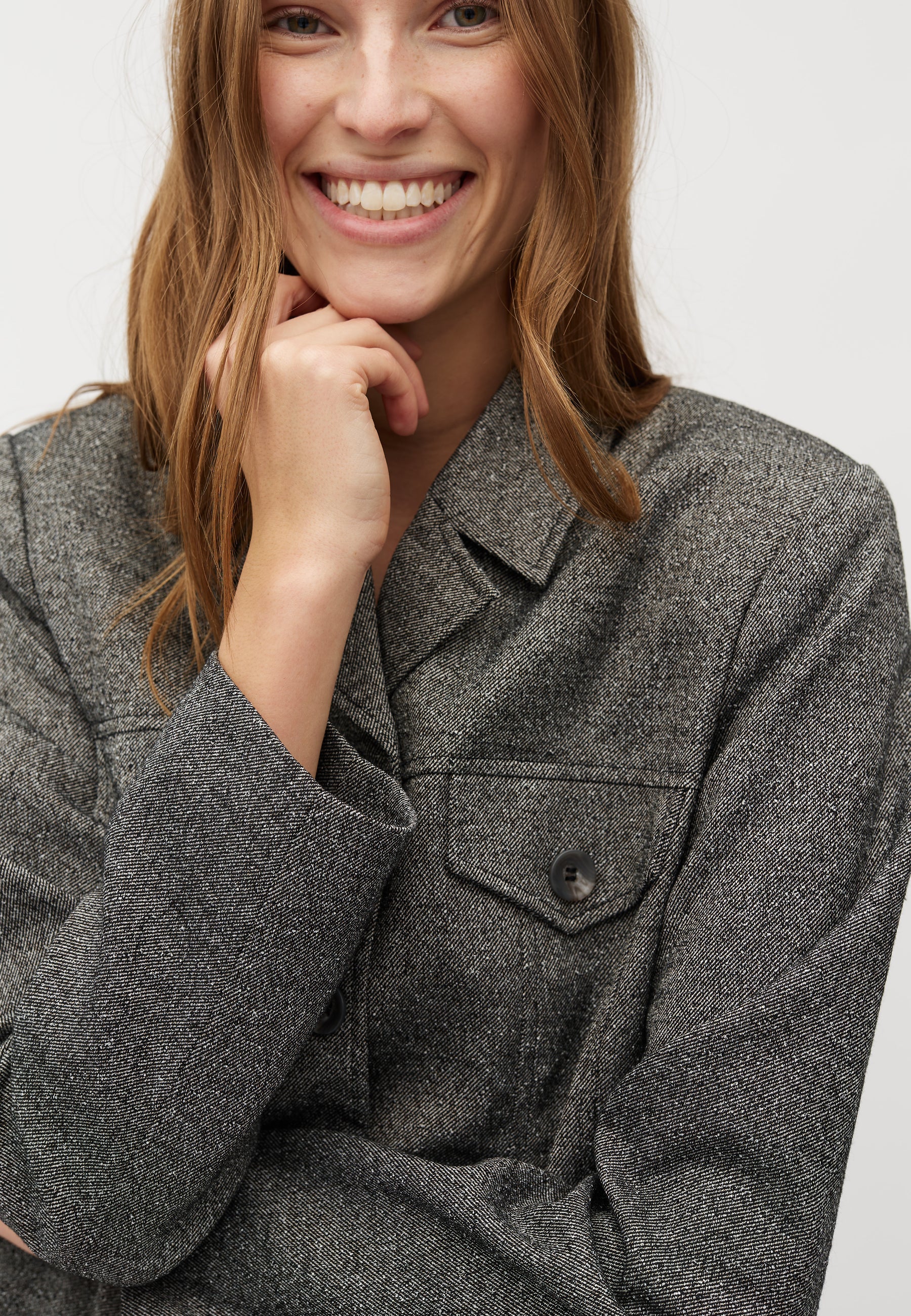 Fergi-M Blazer Shirt - Charcoal Melange - Image 2