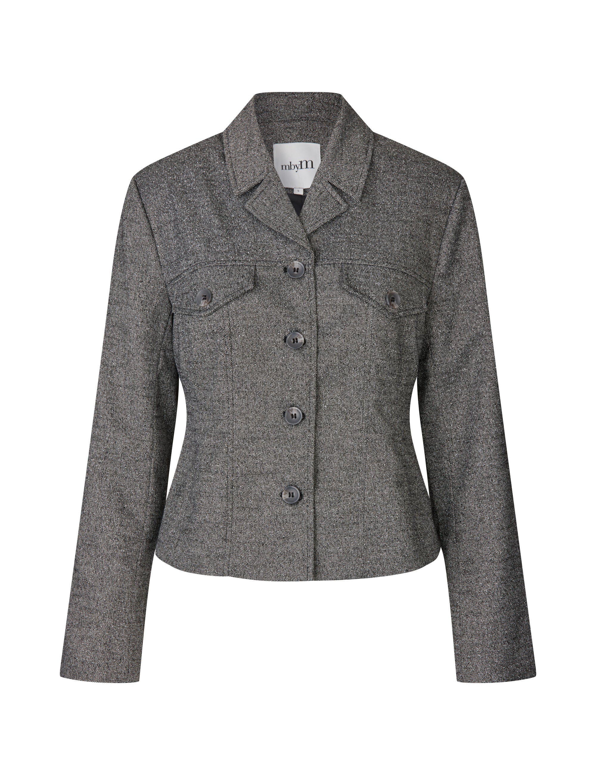 Fergi-M Blazer Shirt - Charcoal Melange - Image 4