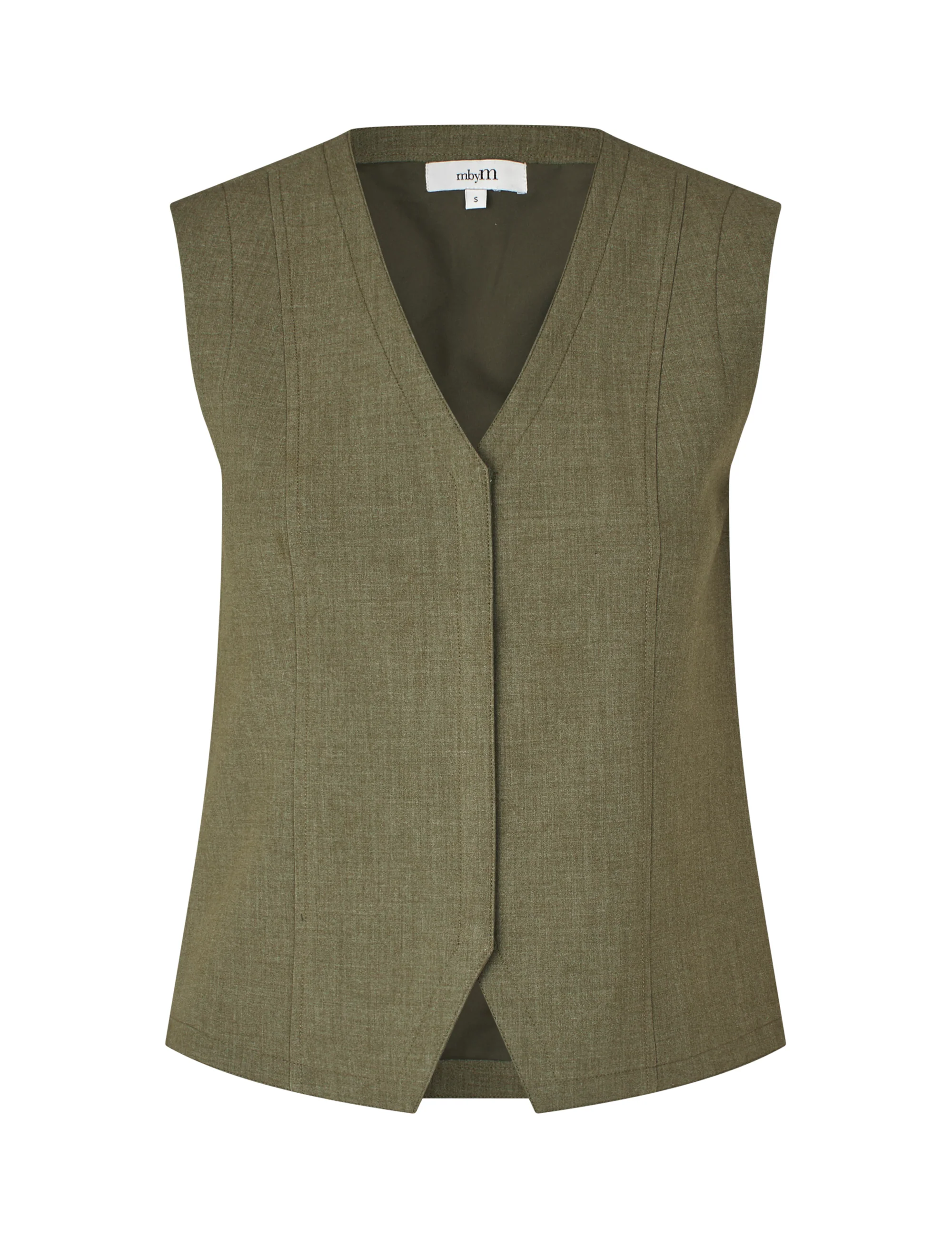 Flavina-M Waistcoat - Dusty Olive Melange - Image 4