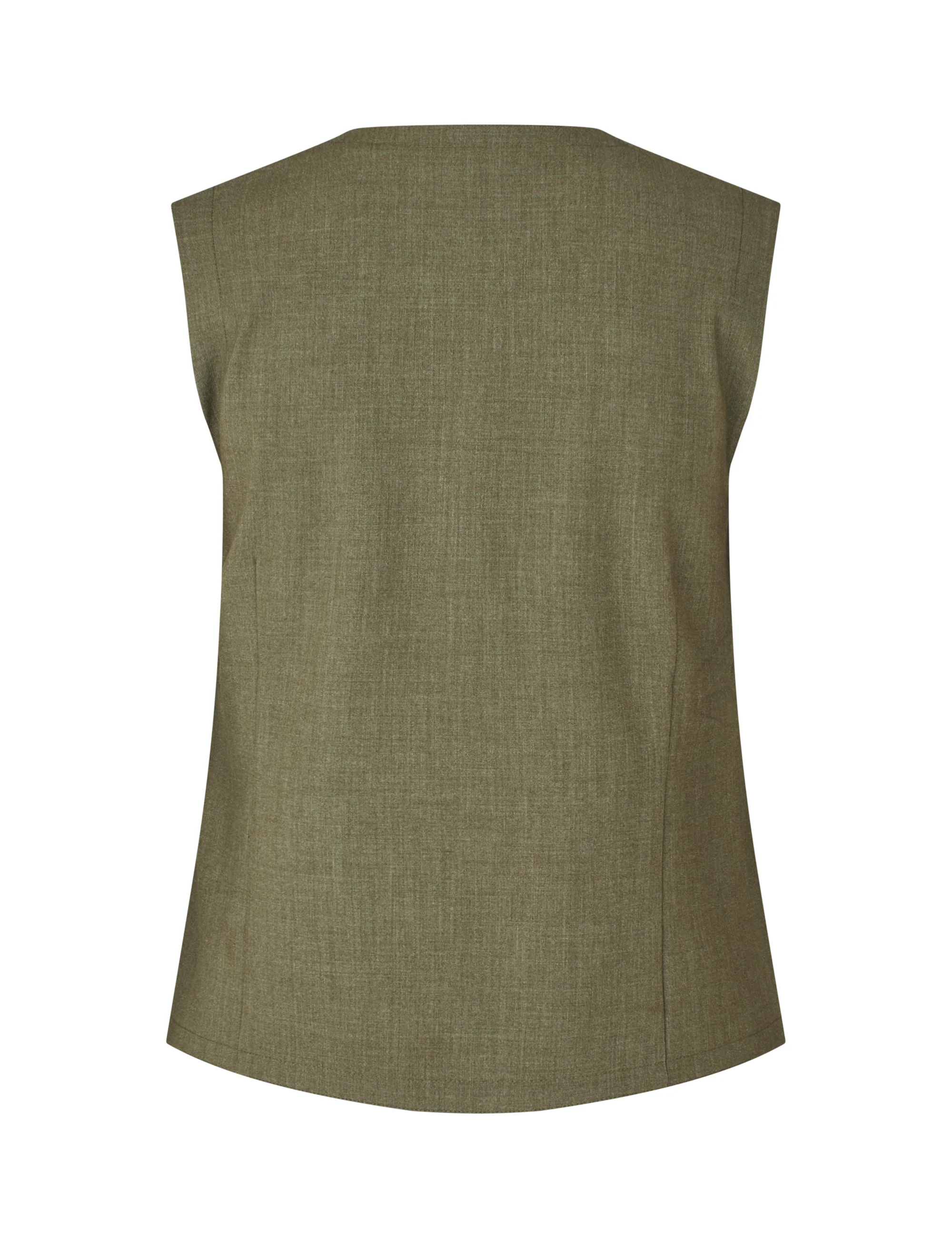 Flavina-M Waistcoat - Dusty Olive Melange - Image 5