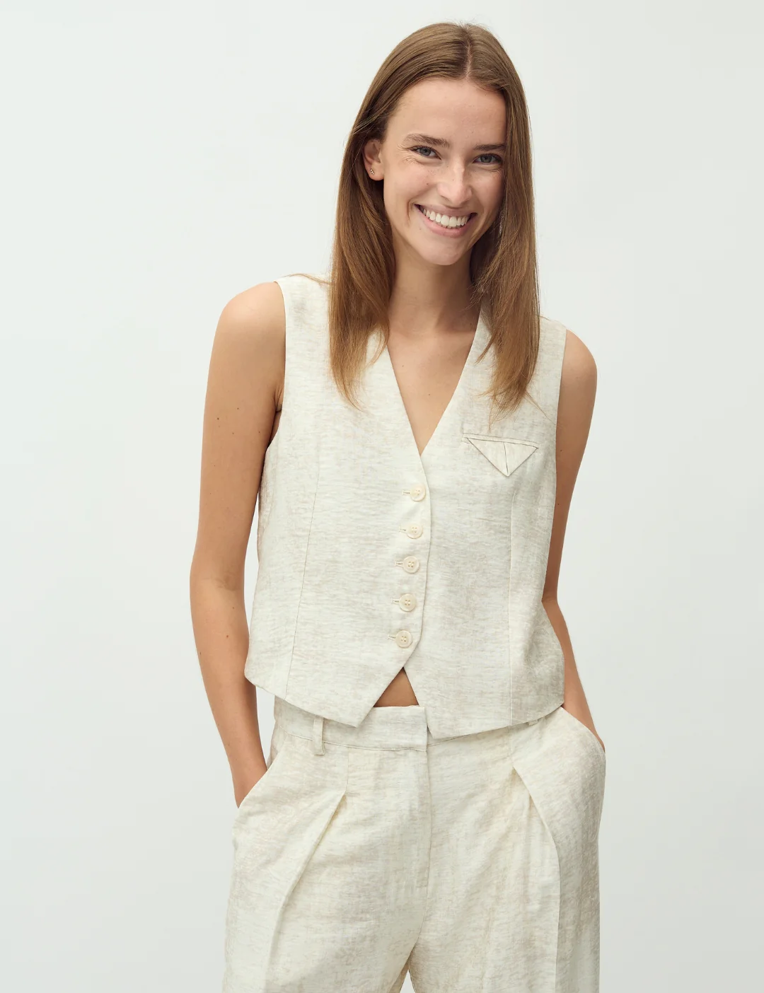 Flavio-M Waistcoat - Oyster Valana Print