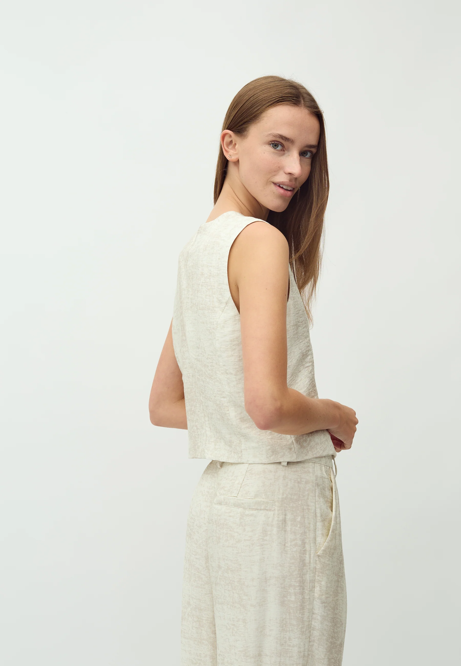 Flavio-M Waistcoat - Oyster Valana Print - Image 2