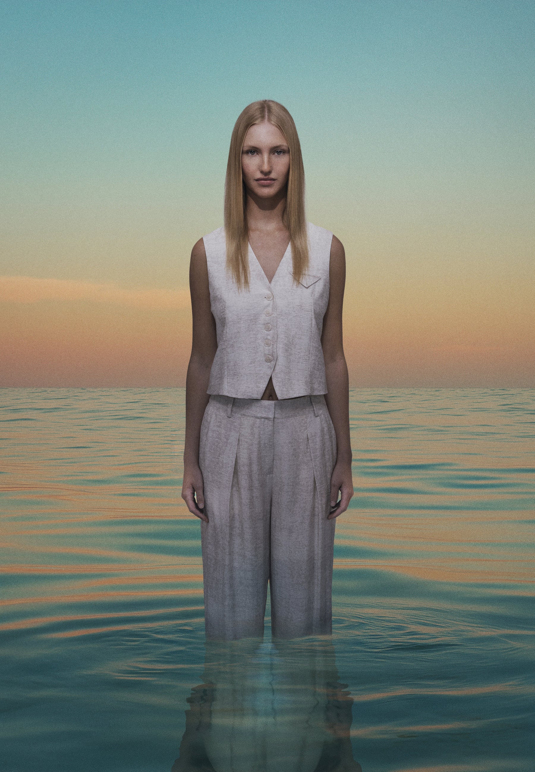 Flavio-M Waistcoat - Oyster Valana Print - Image 6