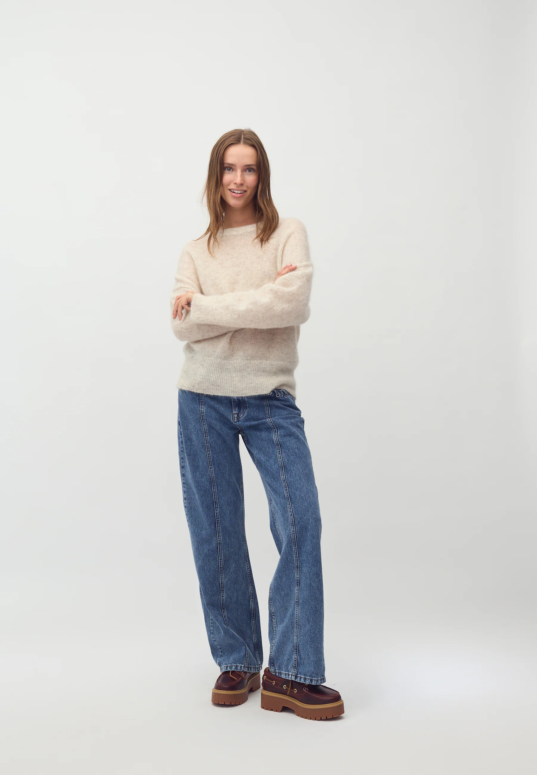 Gafina-M Knit Sweater - Oat Melange - Image 2