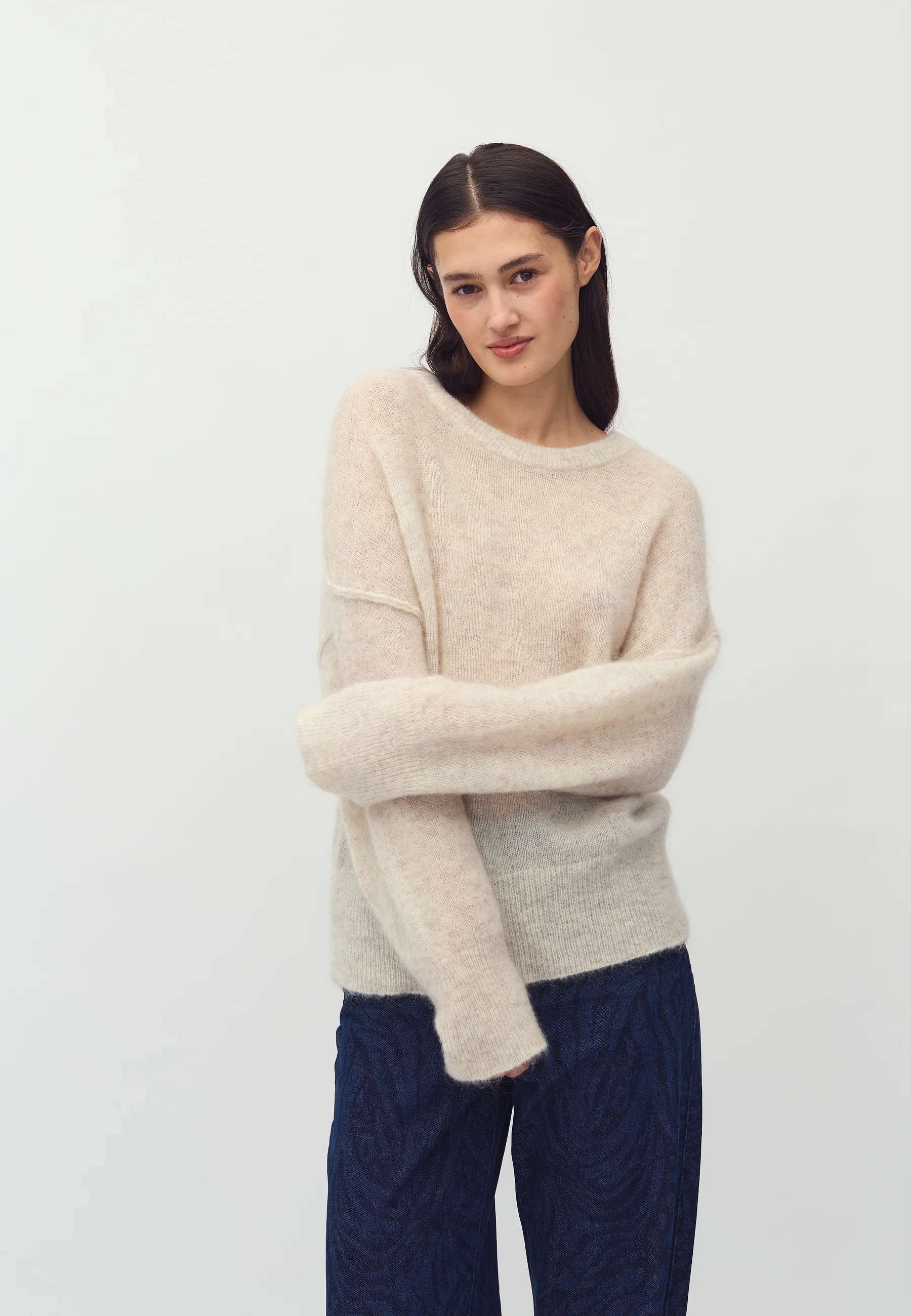 Gafina-M Knit Sweater - Oat Melange - Image 5