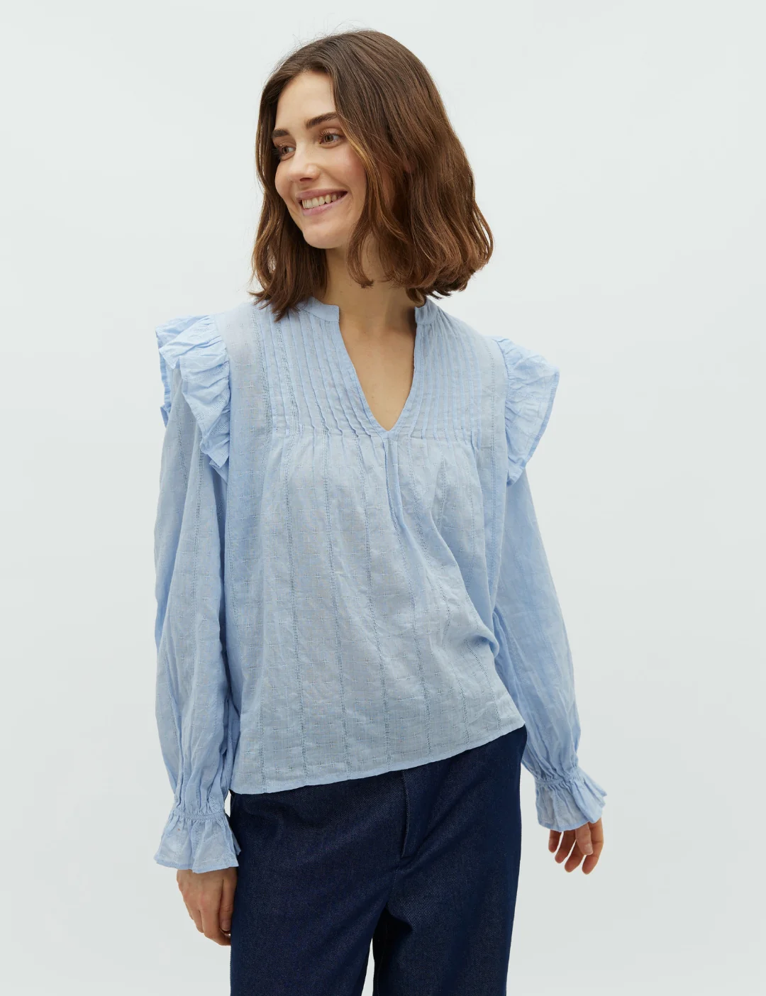 Gemala LS-M Blouse - Blue Heron