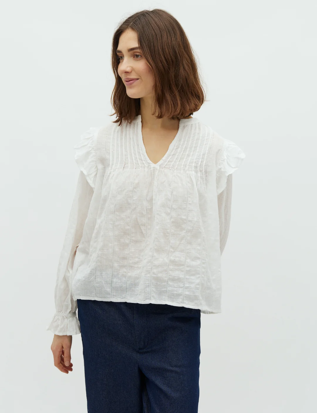 Gemala LS-M Blouse - White