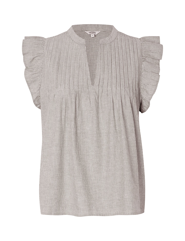 Gemala-M Top - Cinder White Stripe
