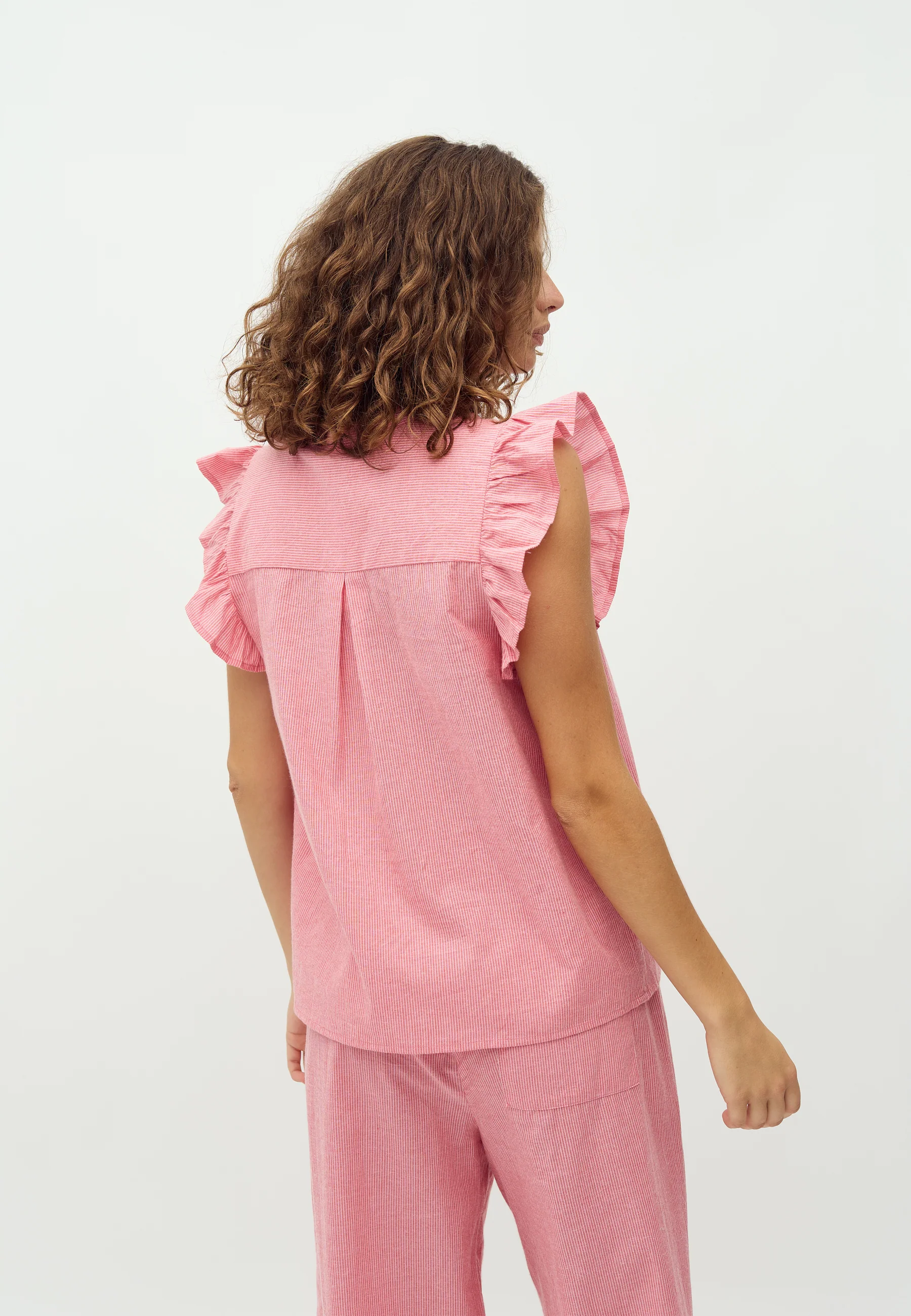 Gemala-M Top - Pink Red Stripe - Image 3