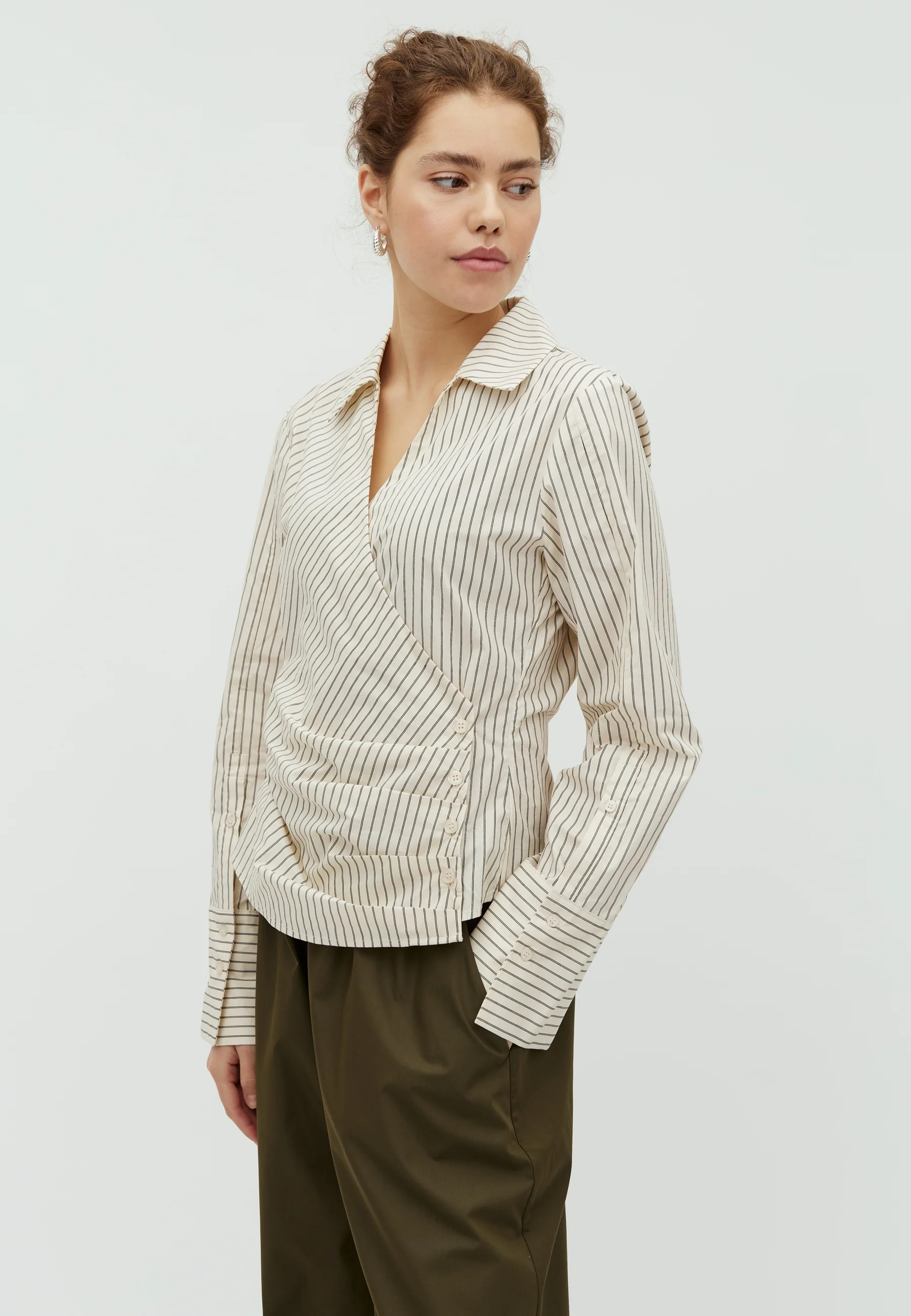 Gerri-M Shirt - Cremé Black Stripe