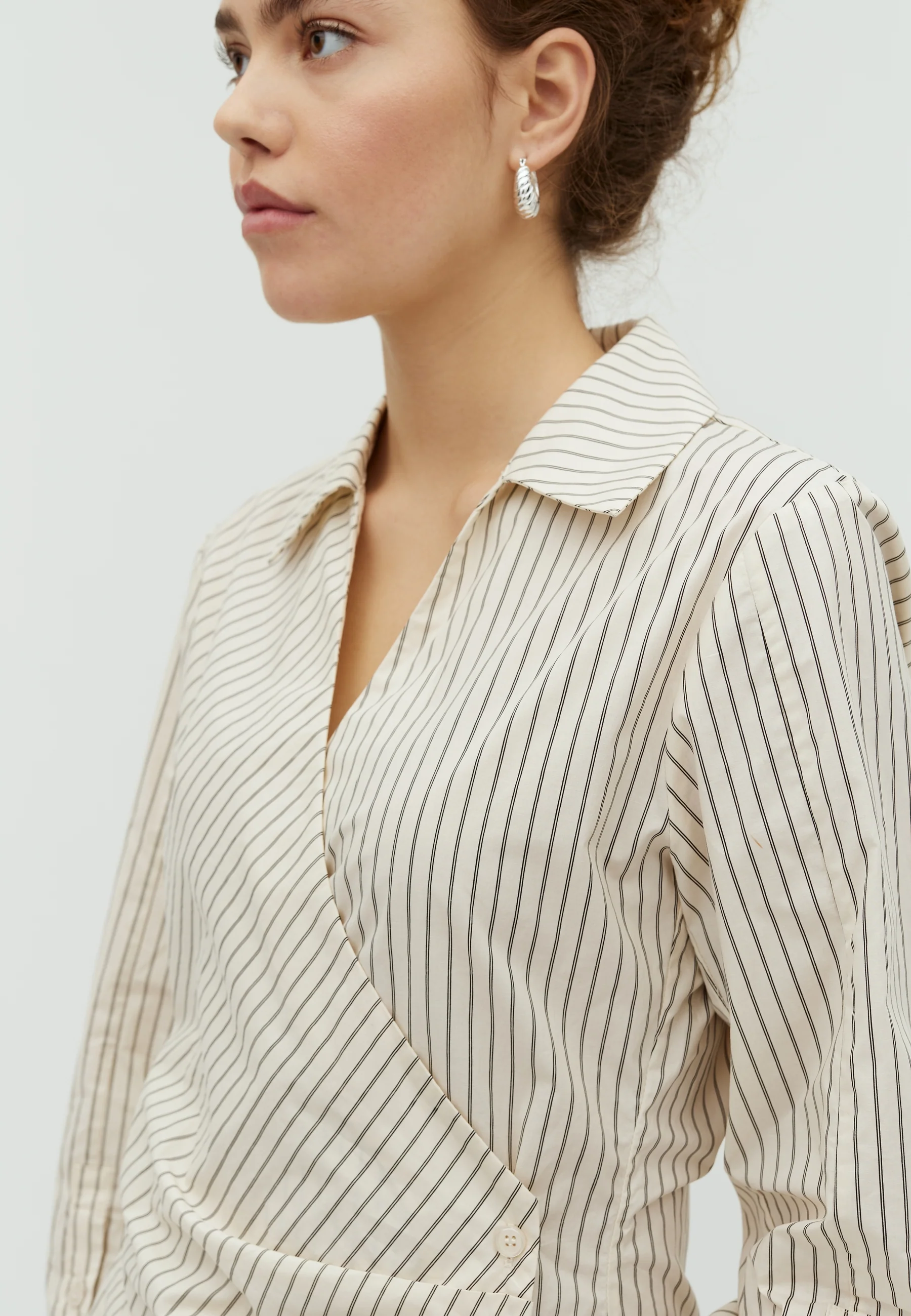 Gerri-M Shirt - Cremé Black Stripe - Image 2