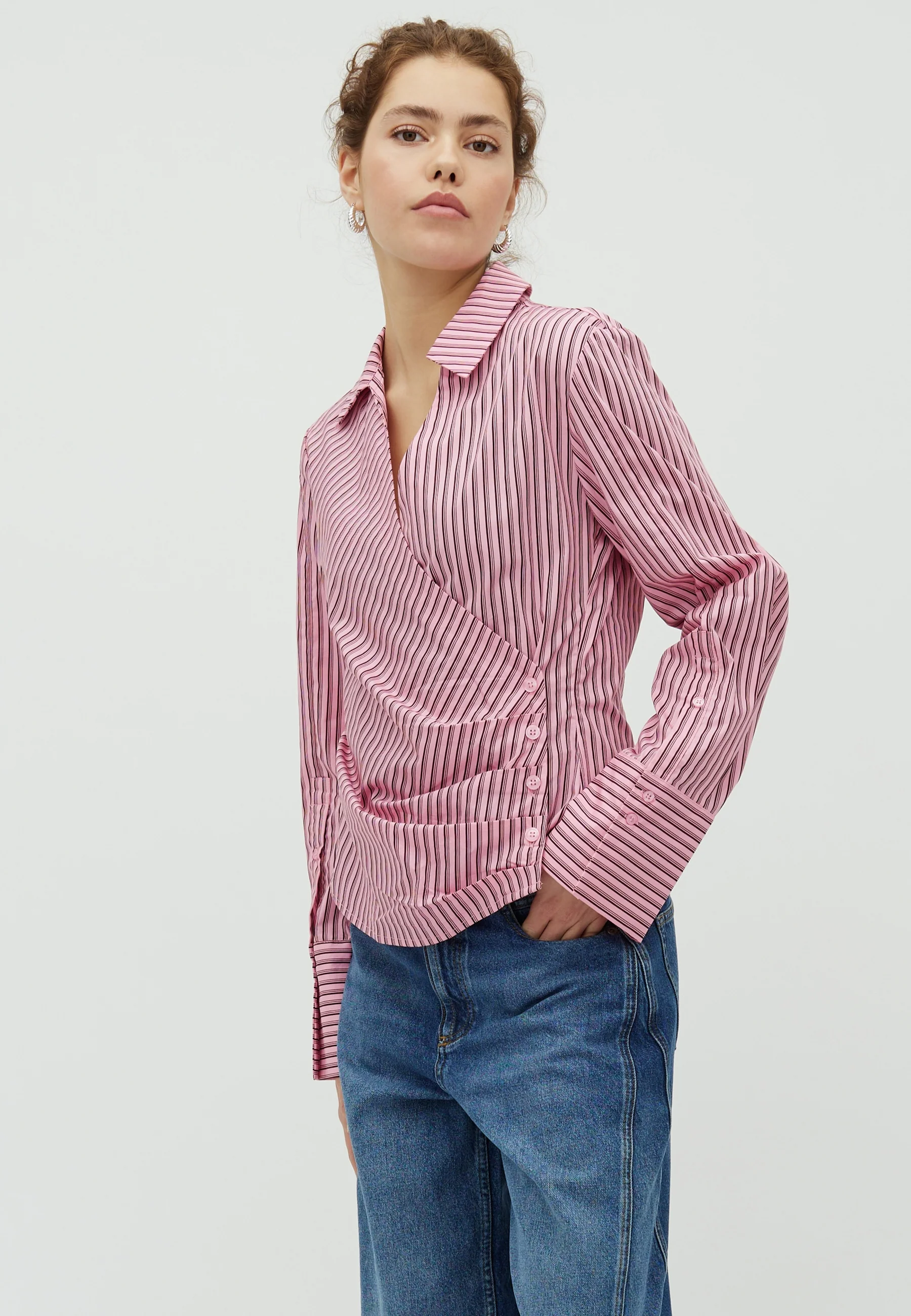 Gerri-M Shirt - Pink Bordeaux Stripe